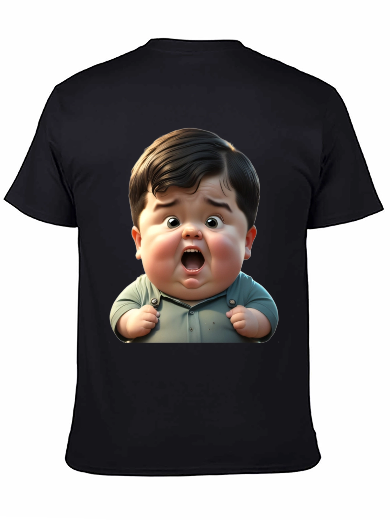 Black Funny Baby Graphic Black T-Shirt view 4