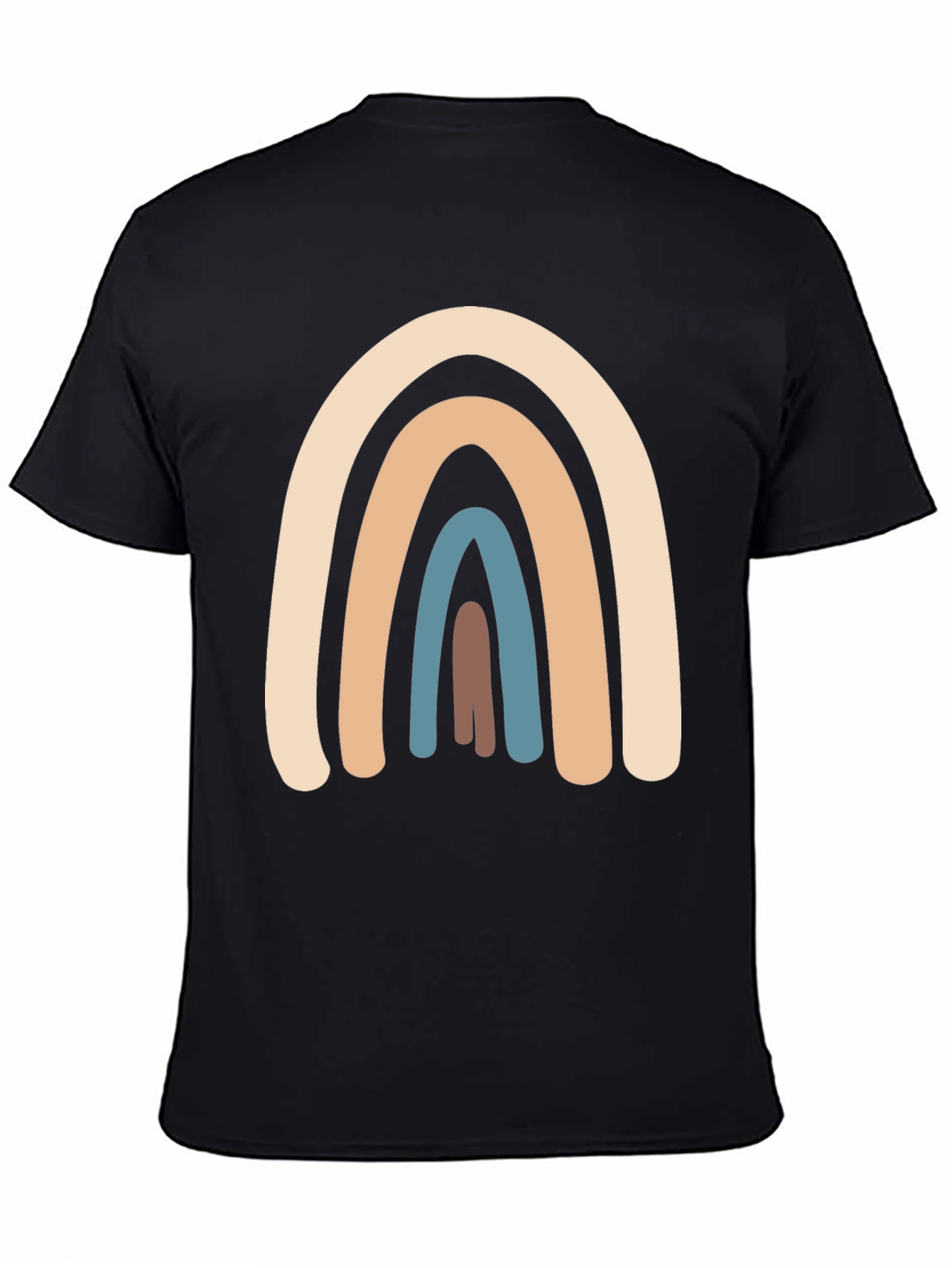 Black Neutral Rainbow Graphic T-Shirt - Casual Style view 4