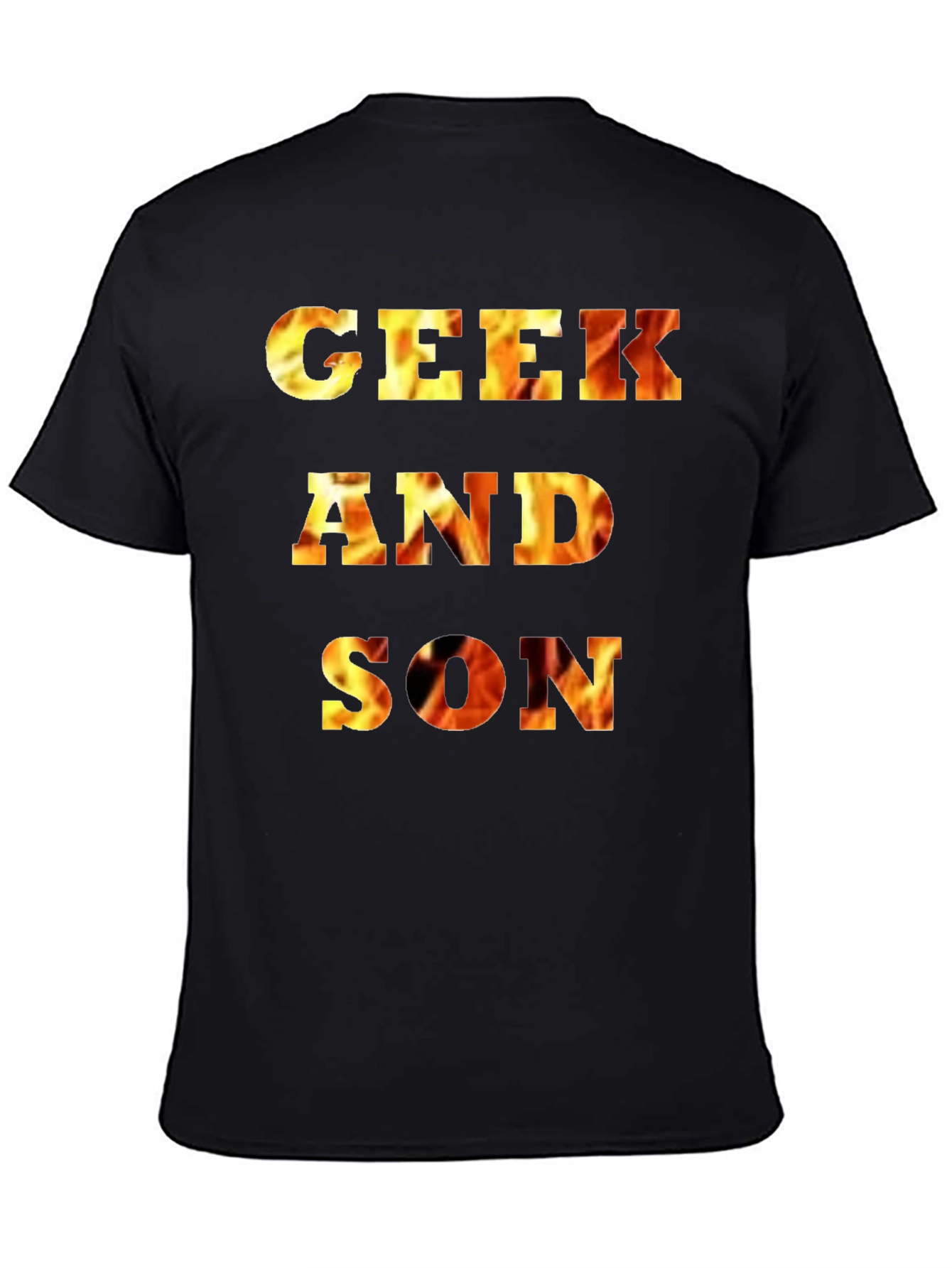 Black Geek and Son Flaming Graphic Tee - Black view 4