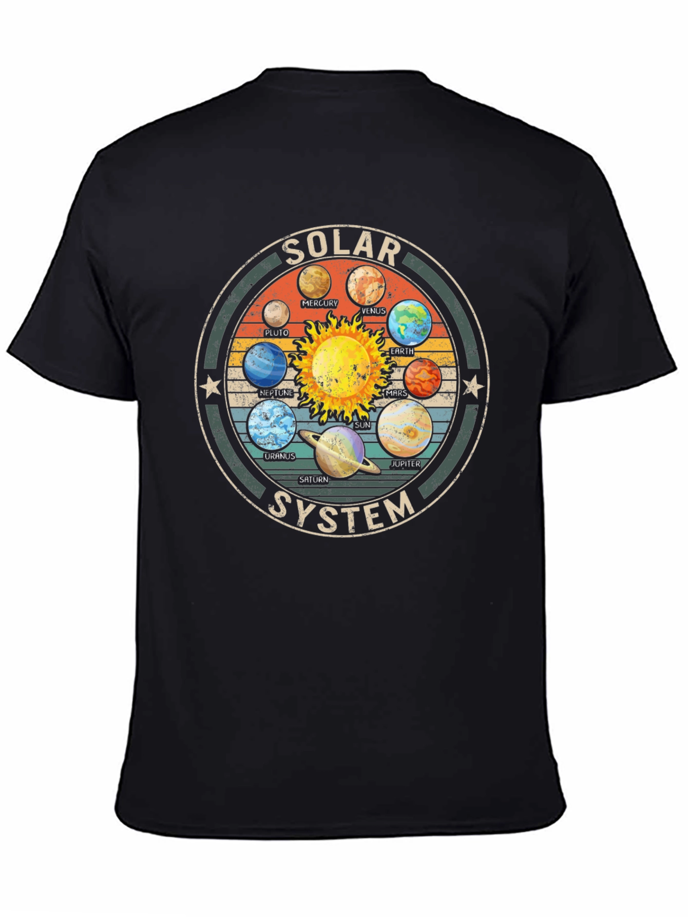 Black Solar System Graphic Tee - Vintage Style view 4