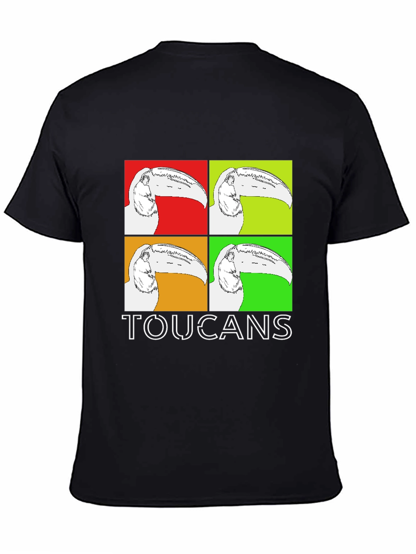 Black Pop Art Toucan T-Shirt - Bold Graphic Tee view 4