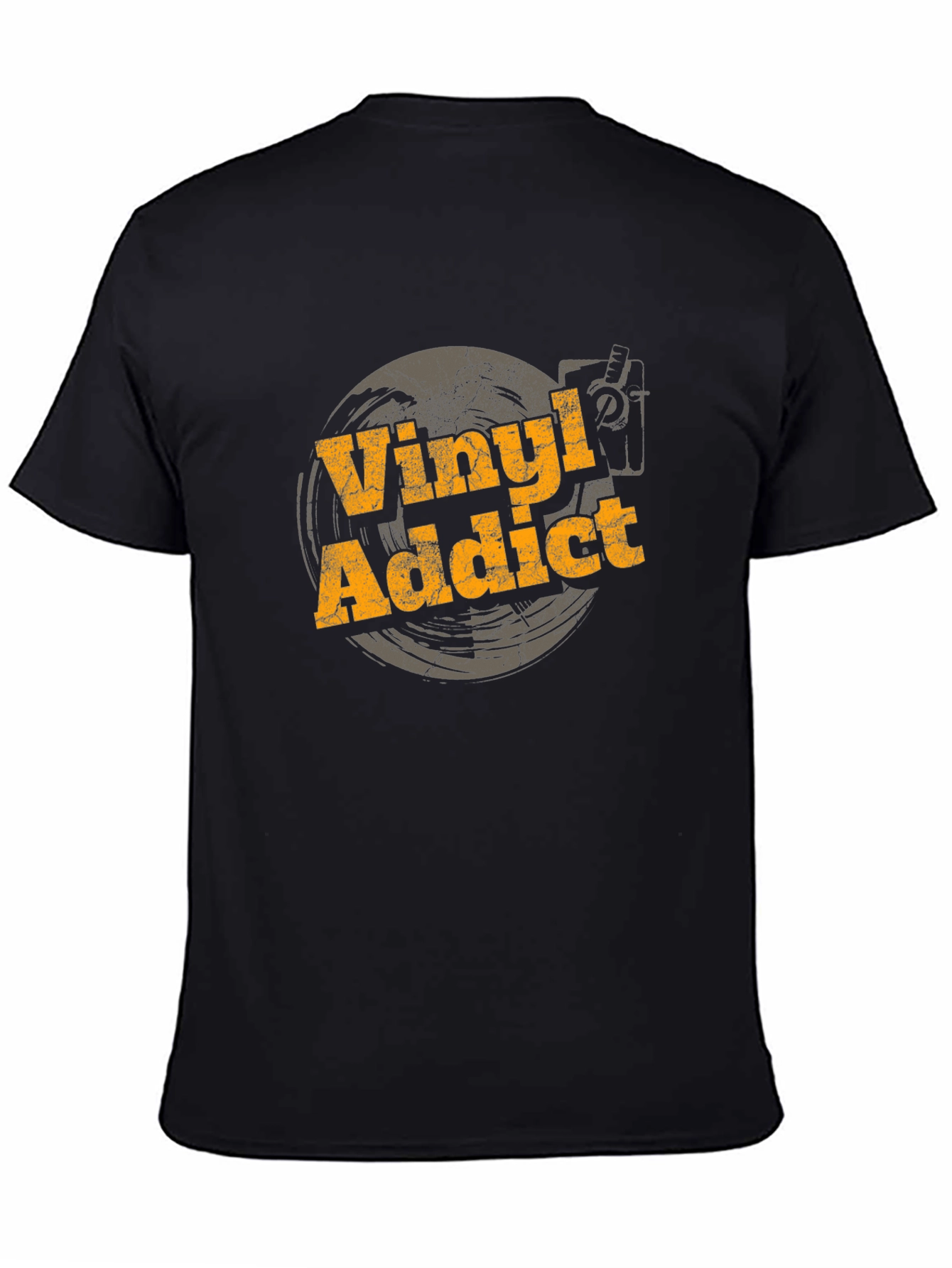 Black Vinyl Addict Black T-Shirt view 4