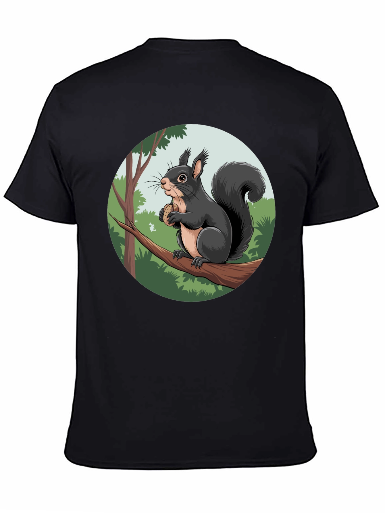 Black Squirrel Graphic Black T-Shirt view 4