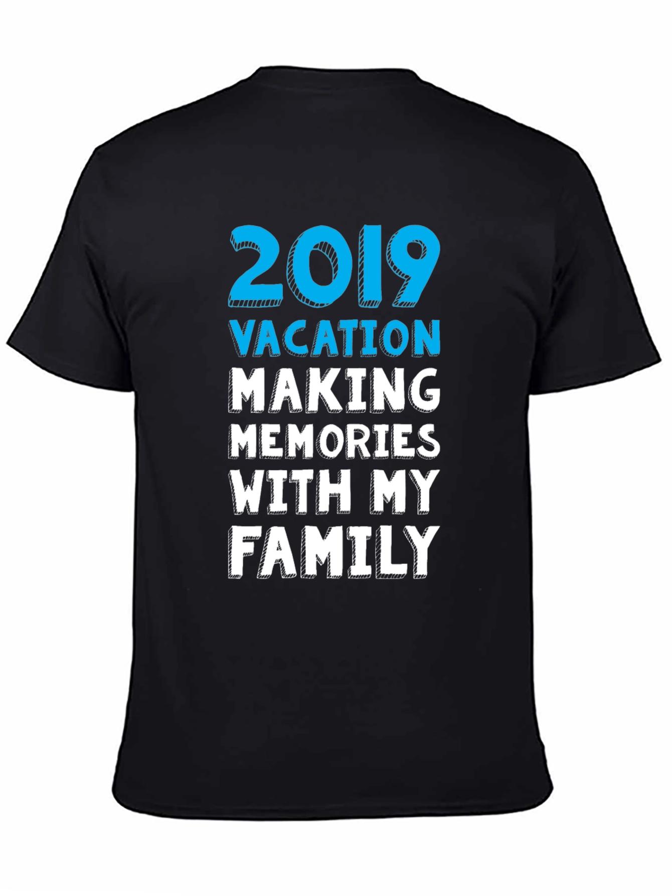 Black 2019 Vacation Family Memories T-Shirt view 4