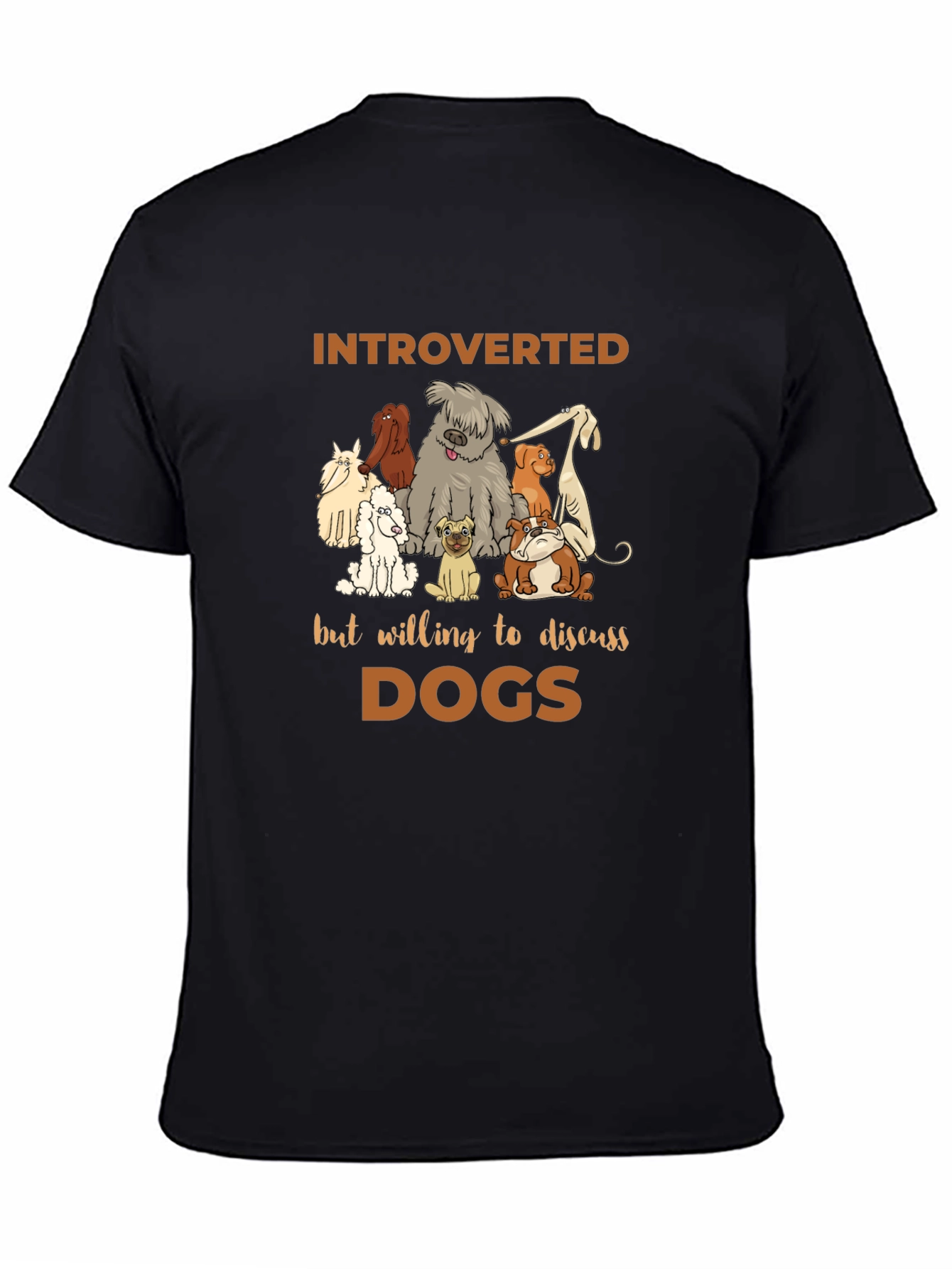 Black Introverted Dog Lover T-Shirt view 4