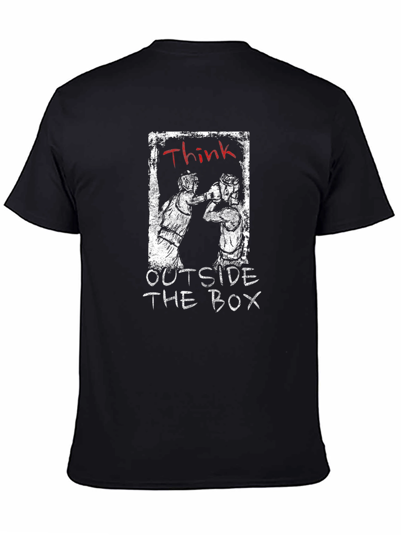 Black Think Outside the Box Black Graphic Tee view 4