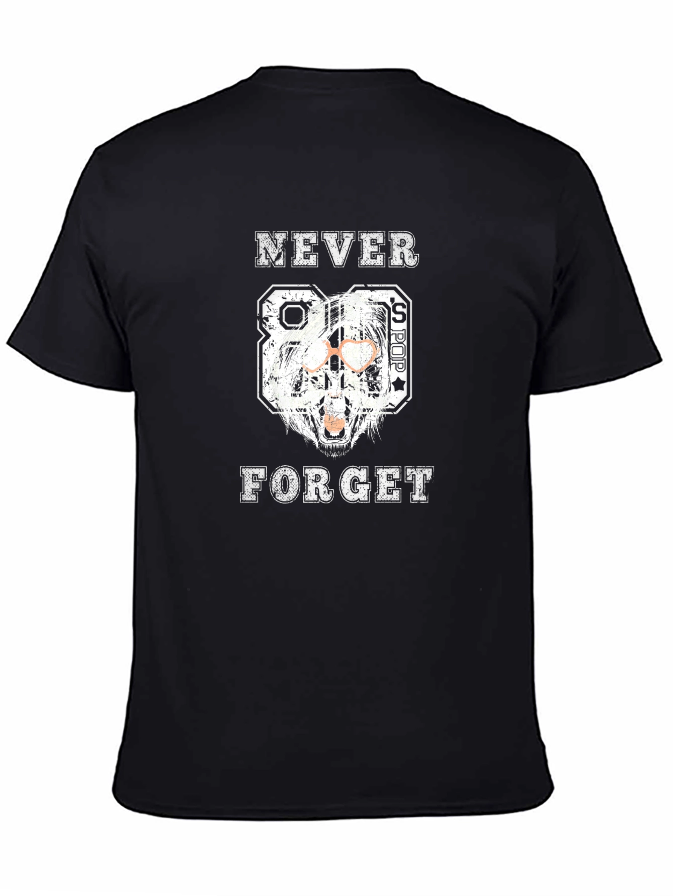 Black Never Forget 80's Pop Men's Black T-Shirt view 4