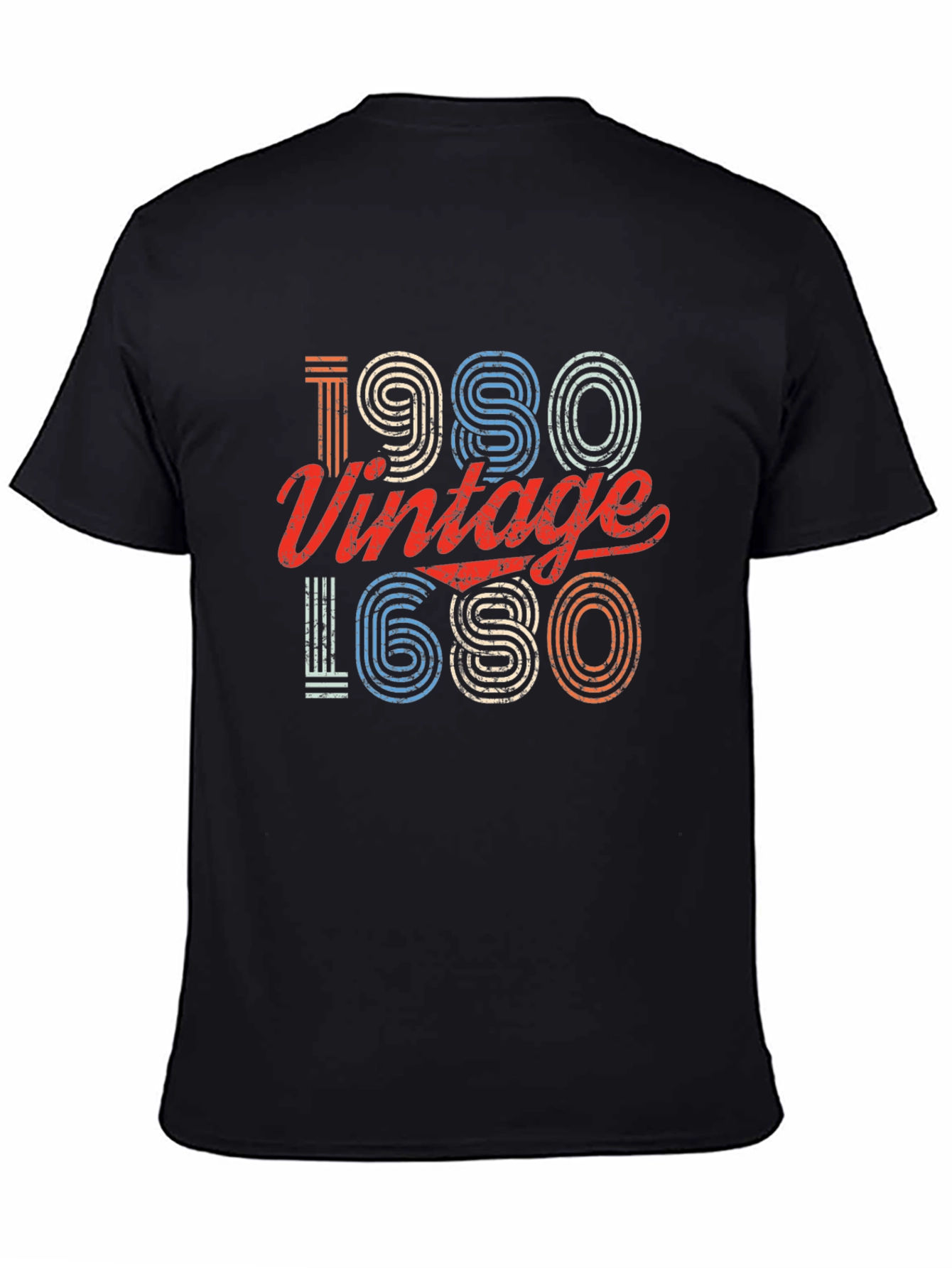 Black Vintage 1980 Graphic T-Shirt Retro Style view 4