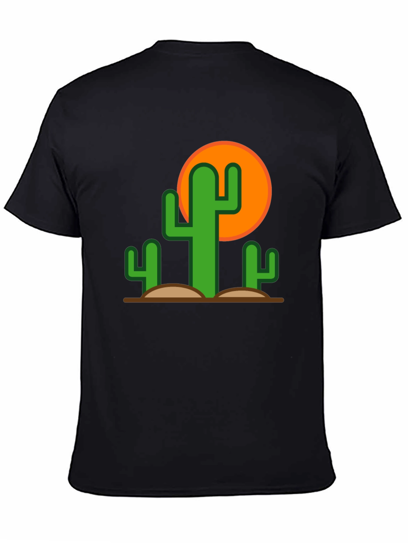 Black Desert Cactus Graphic Tee - Black Cotton T-Shirt view 4