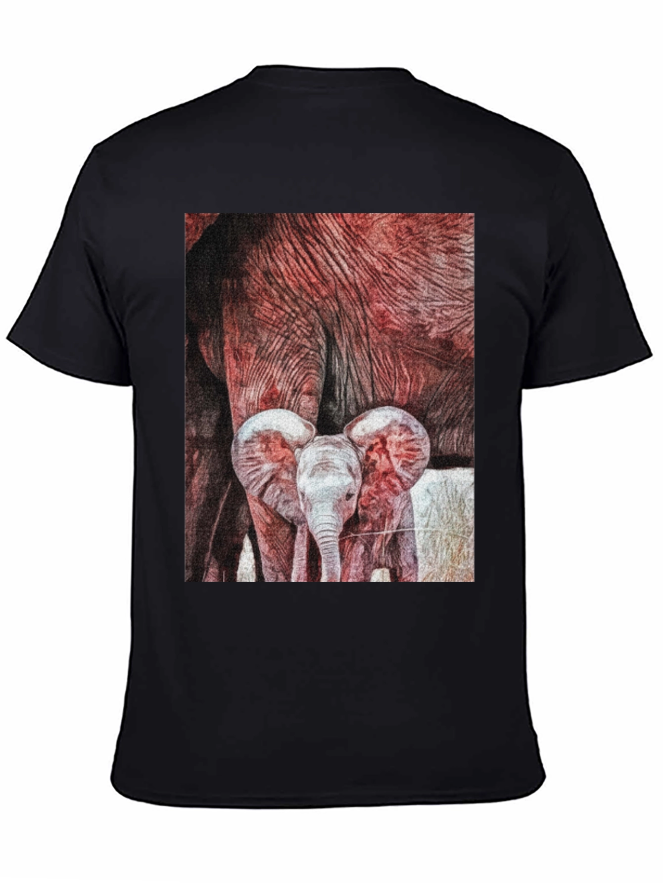 Black Elephant Family Graphic Tee view 4