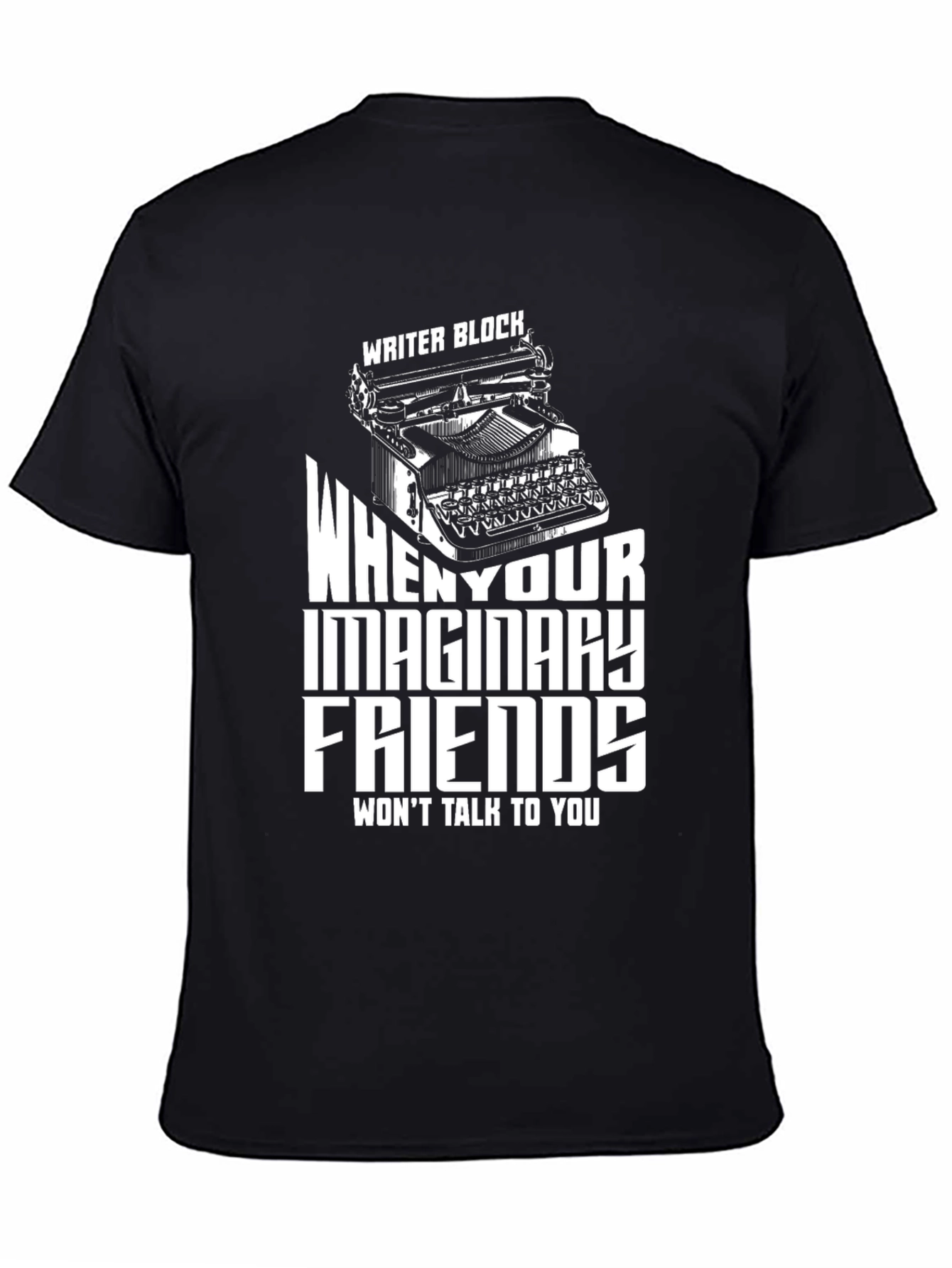 Black Writer's Block Tee - Imaginary Friends T-Shirt view 4