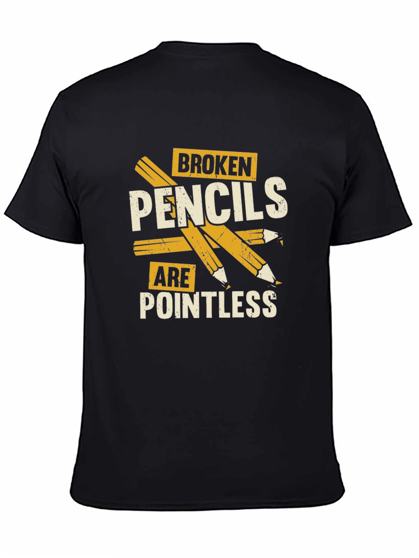 Black Broken Pencils T-Shirt - Pointless Graphic Tee view 4