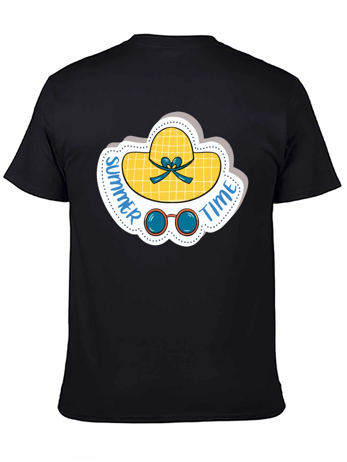 Black Summer Time Graphic Tee - Black Cotton Shirt view 4