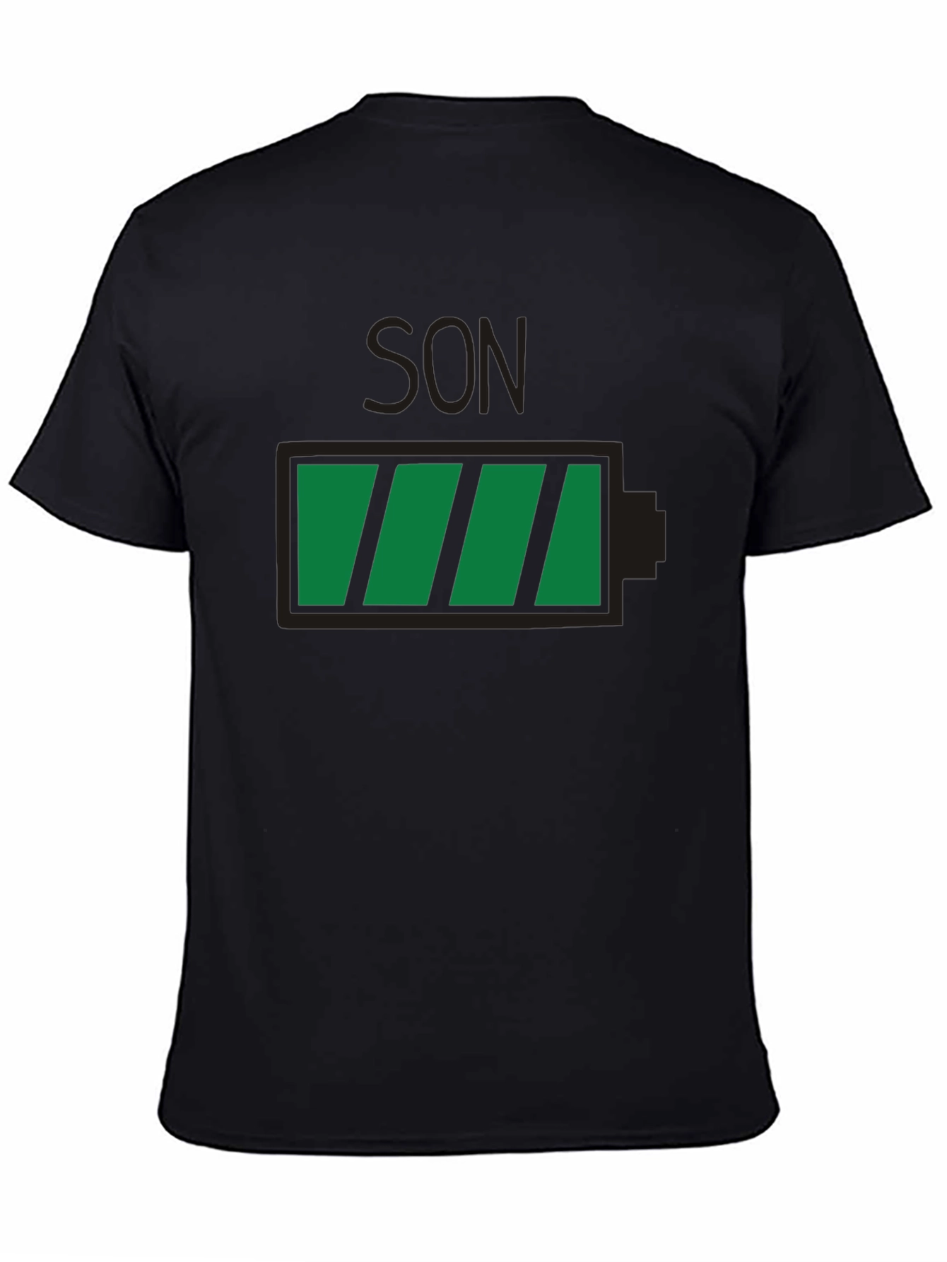 Black Full Battery Son T-Shirt - Black Graphic Tee view 4