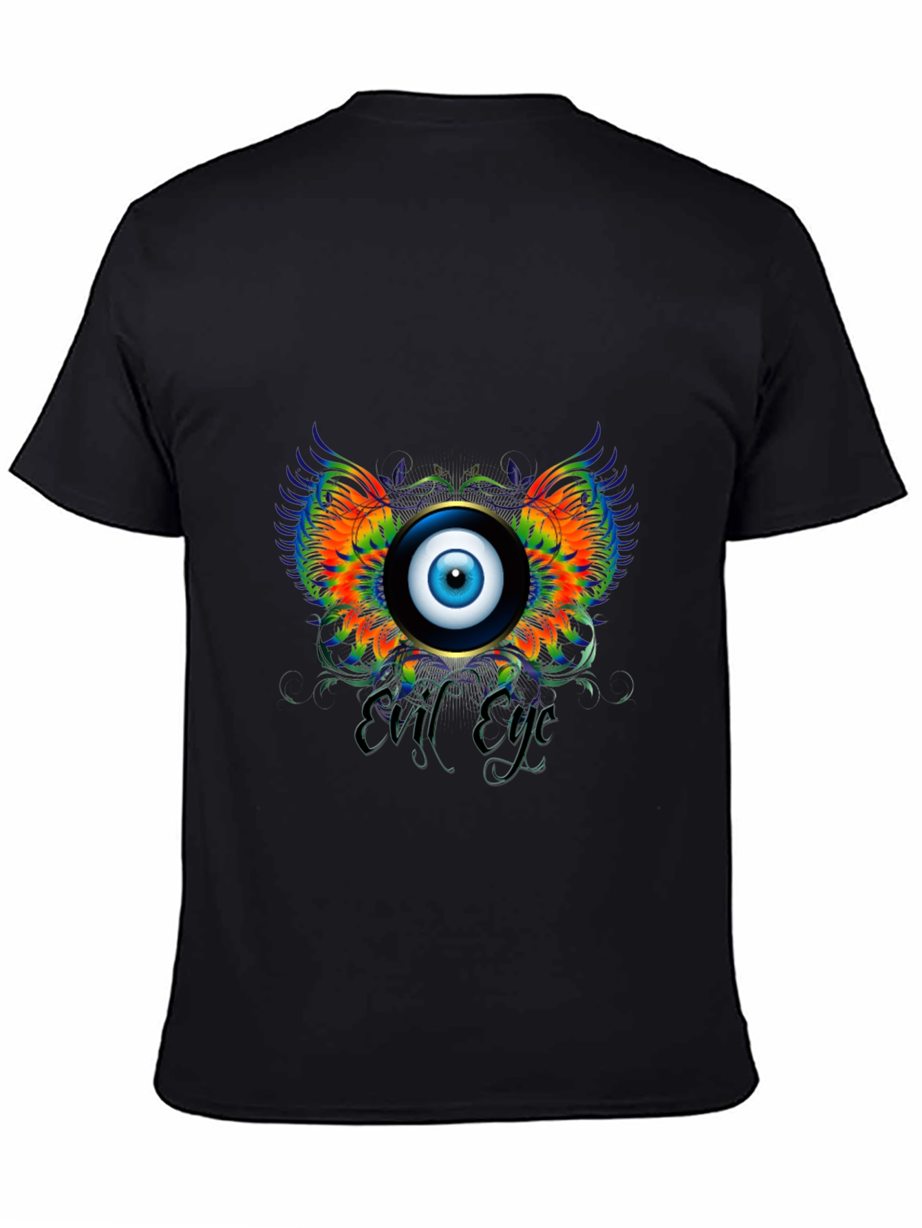 Black Evil Eye Graphic Print Black T-Shirt view 4