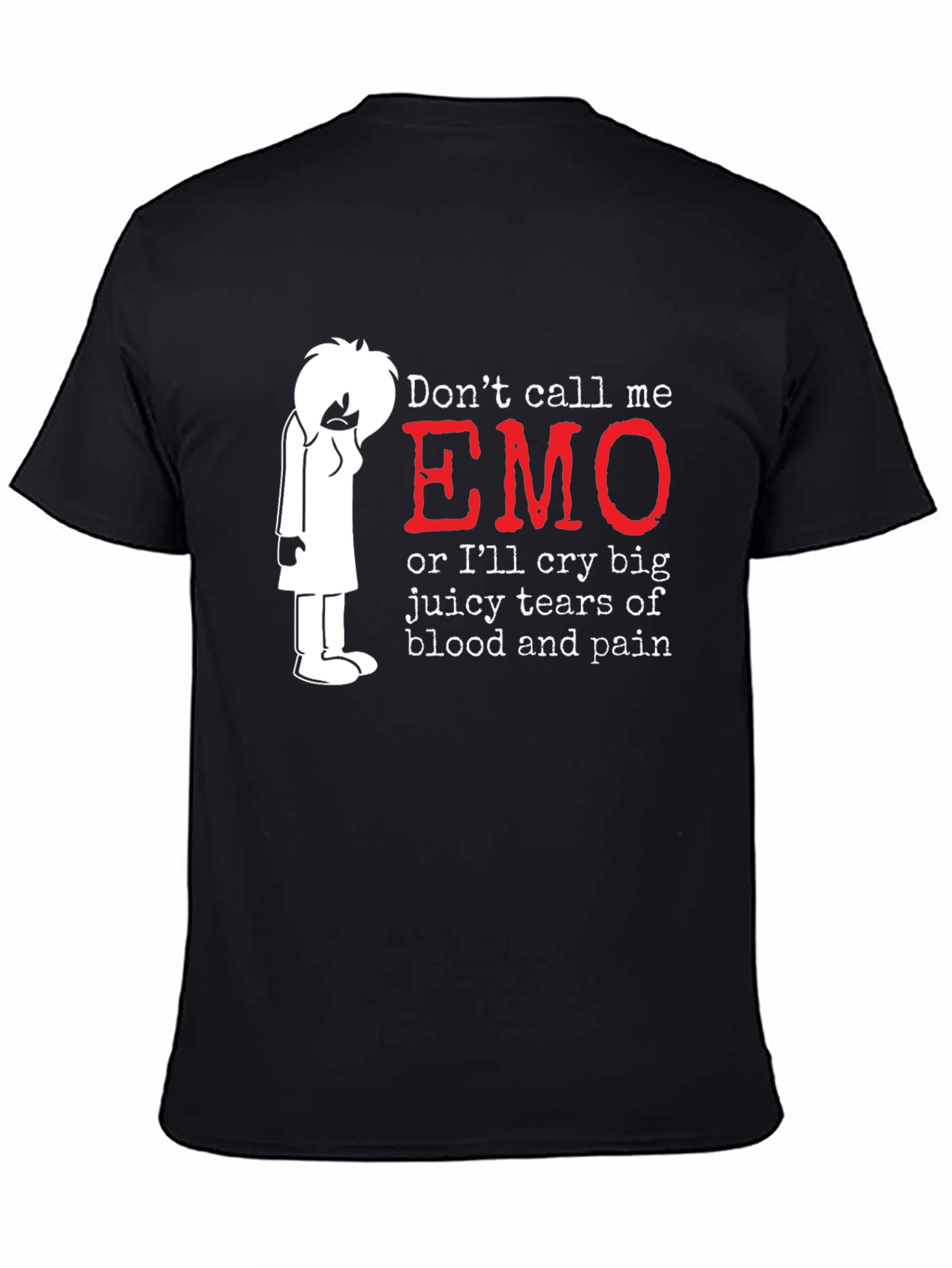 Black Emo T-Shirt: Don't Call Me Emo! view 4