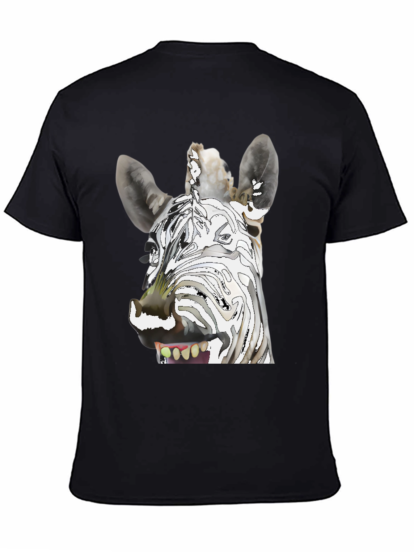 Black Zebra Graphic T-Shirt - Unique & Fun Design view 4