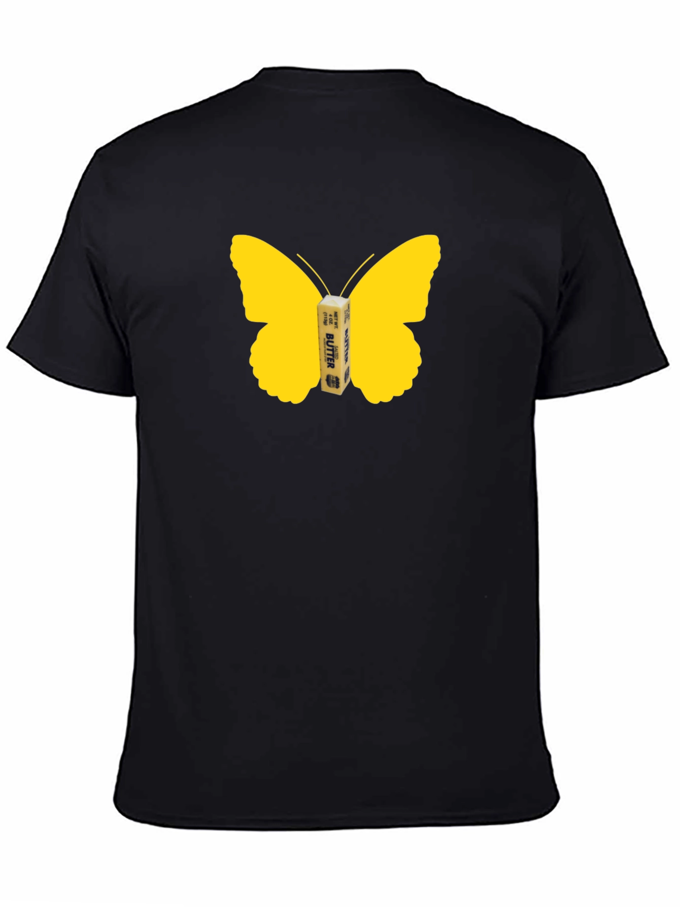 Black Butterfly Butter Graphic Tee - Funny Food Shirt view 4