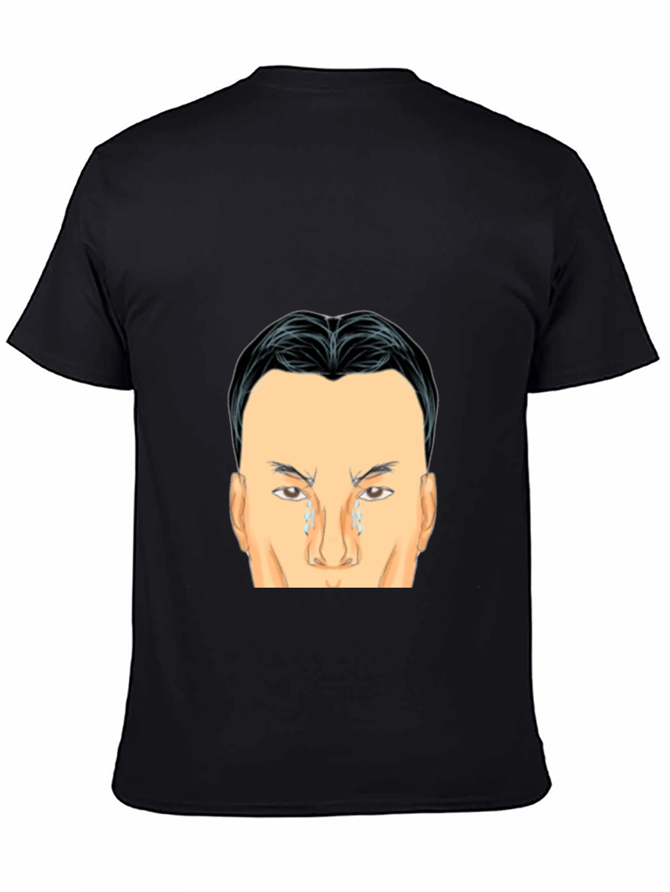 Black Crying Face Graphic Black T-Shirt view 4