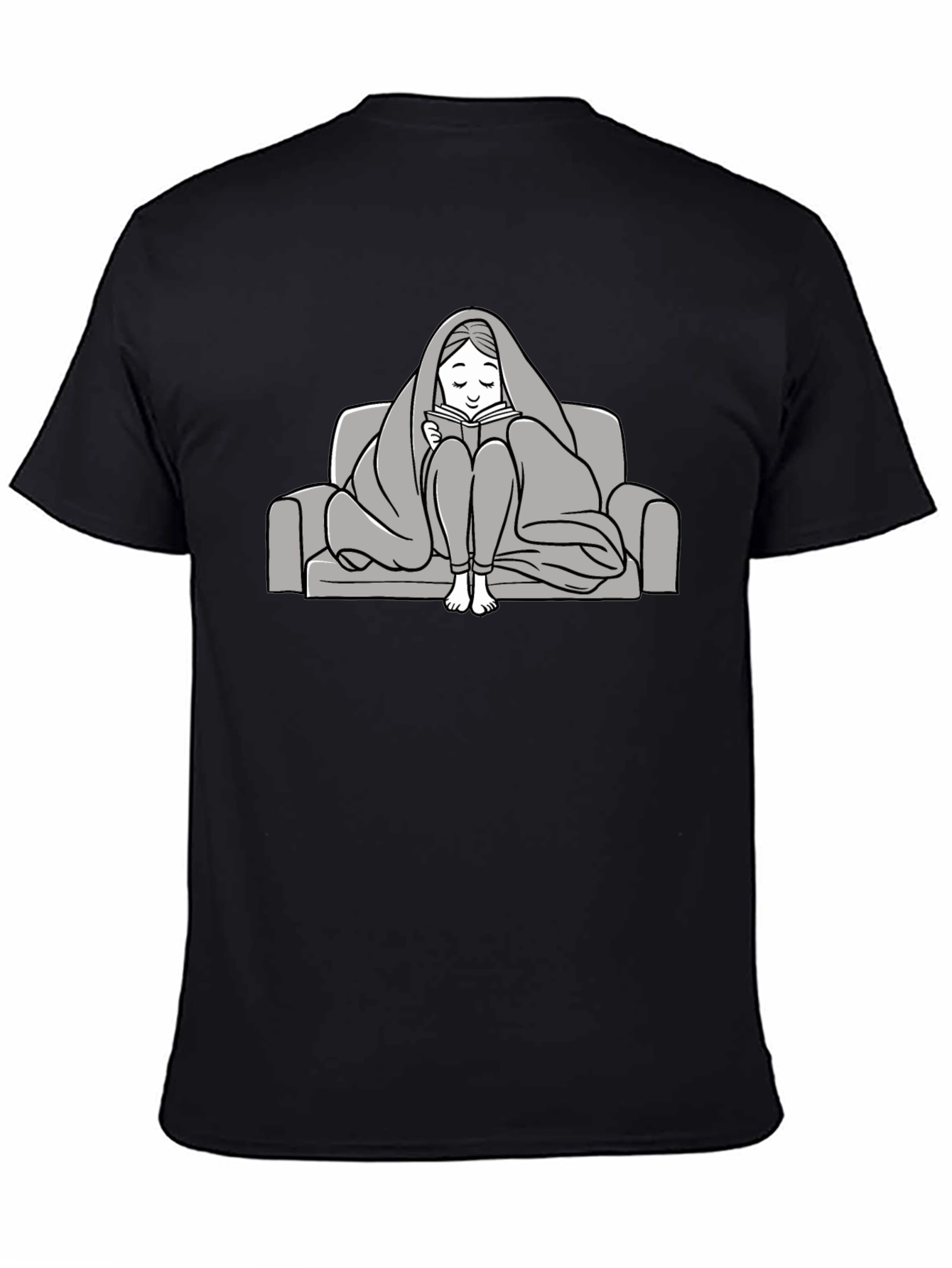 Black Cozy Reader T-Shirt - Comfort & Style view 4