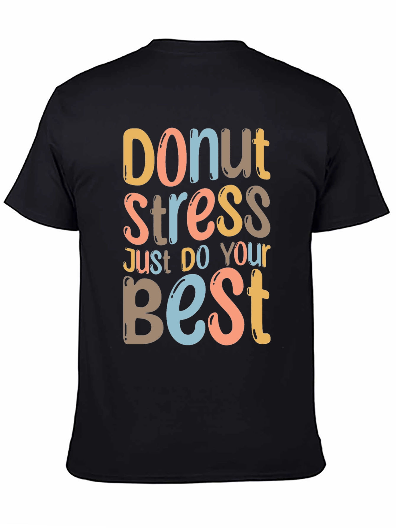 Black Donut Stress Graphic Tee - Relaxed Fit Comfort view 4