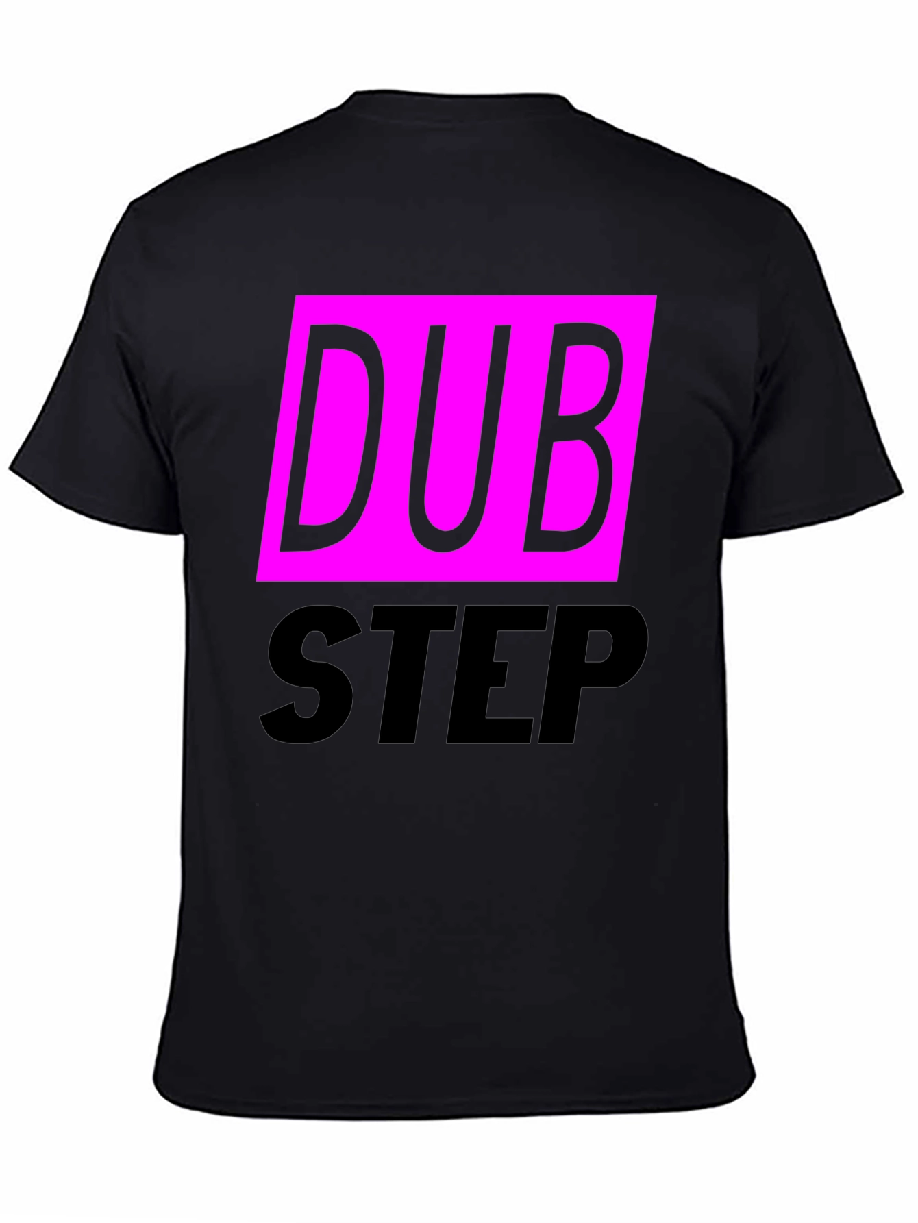 Black Dubstep Graphic Tee - Black Cotton Blend T-Shirt view 4