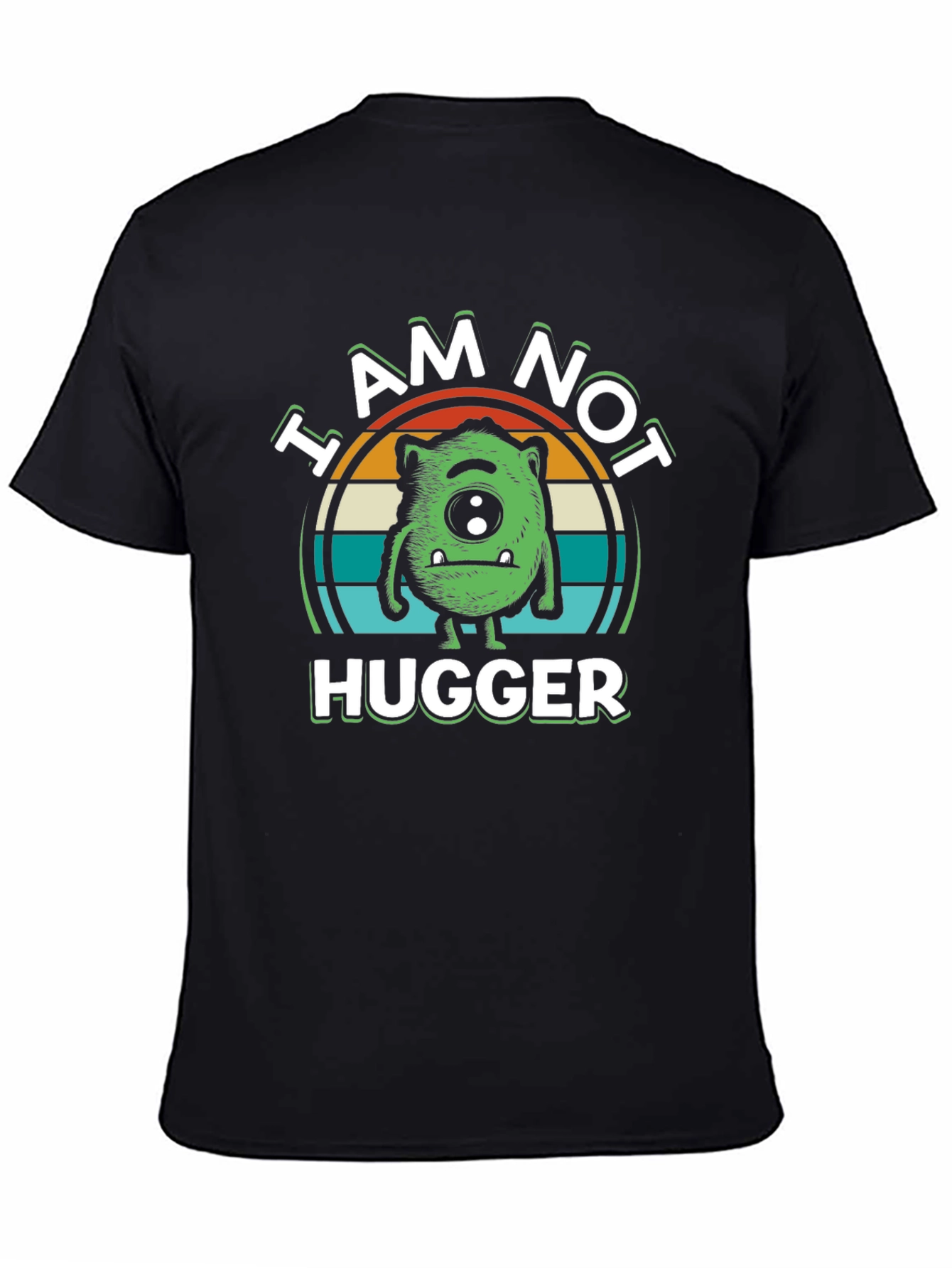 Black I Am Not Hugger Graphic T-Shirt view 4