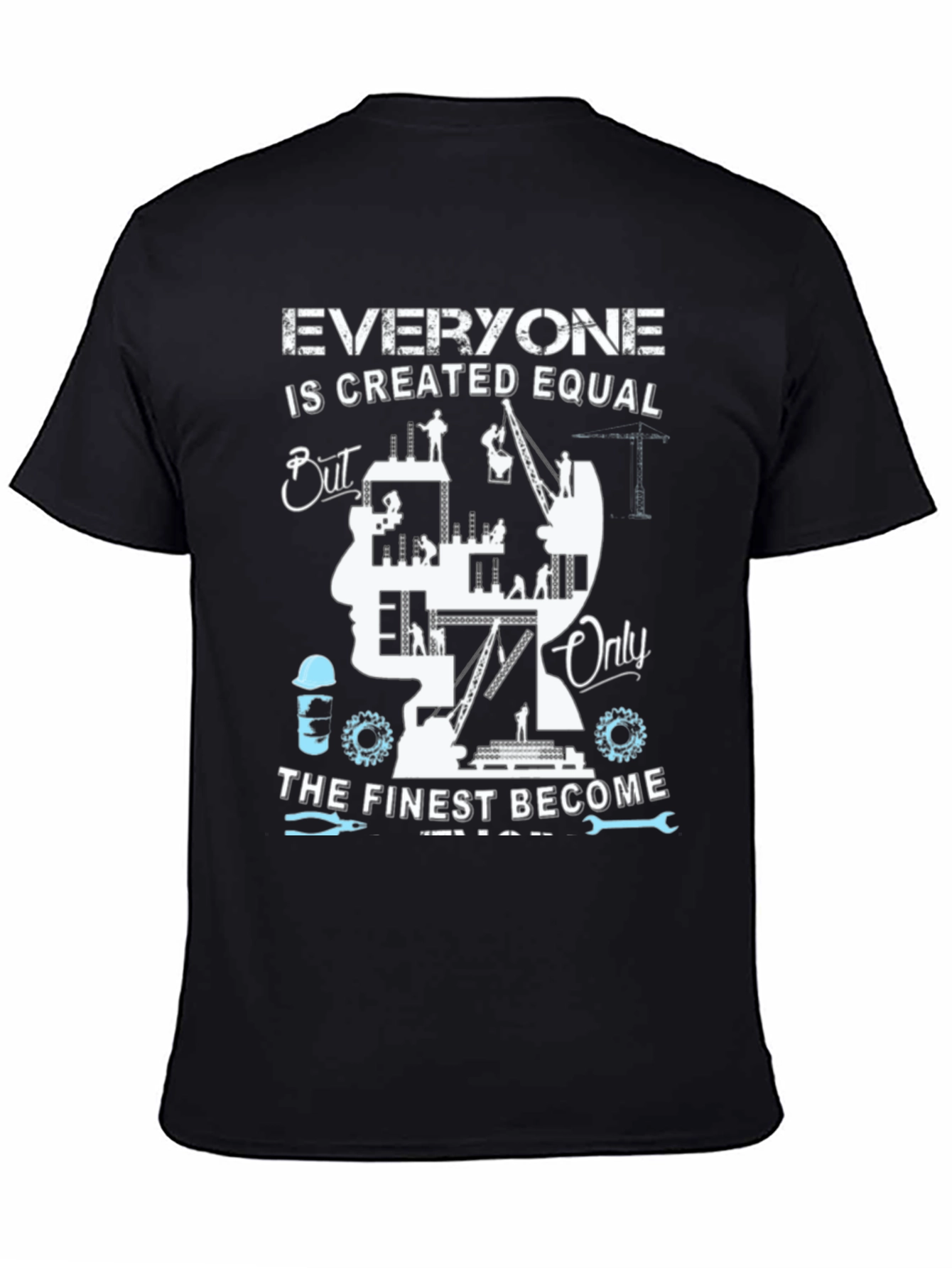 Black Construction Worker T-Shirt: Finest Become Engineers view 4