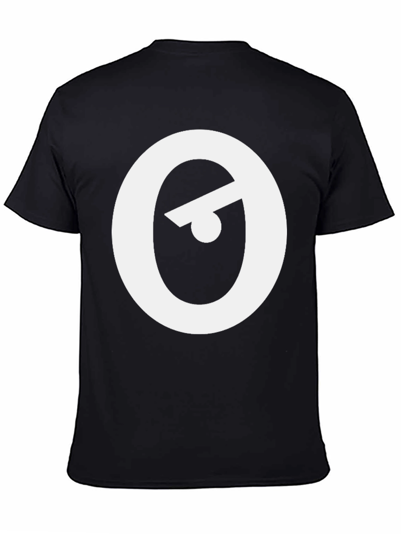 Black Modern Black T-Shirt with Abstract Eye Logo view 4
