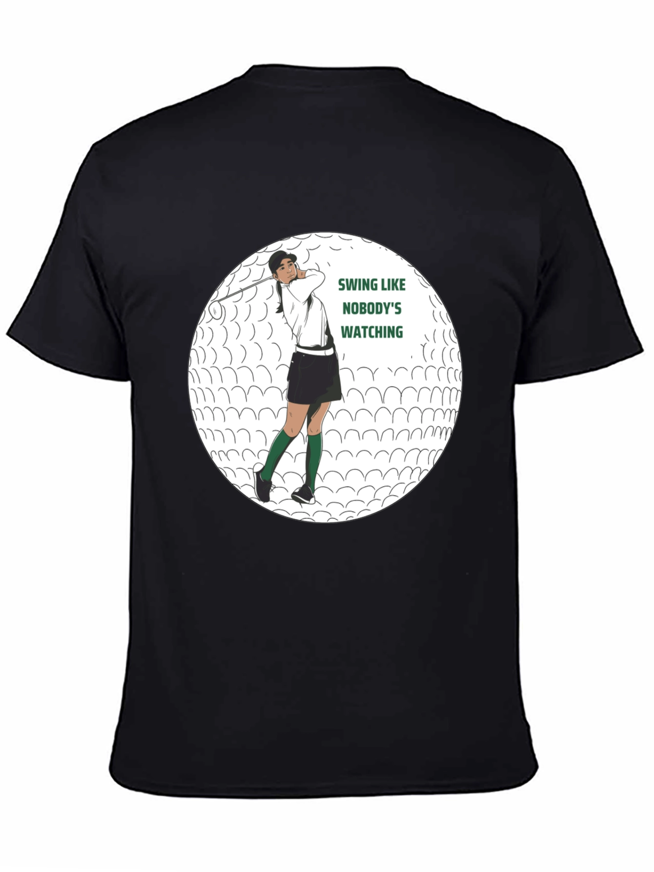 Black Golf Swing Graphic Tee - Funny Golfer Shirt view 4