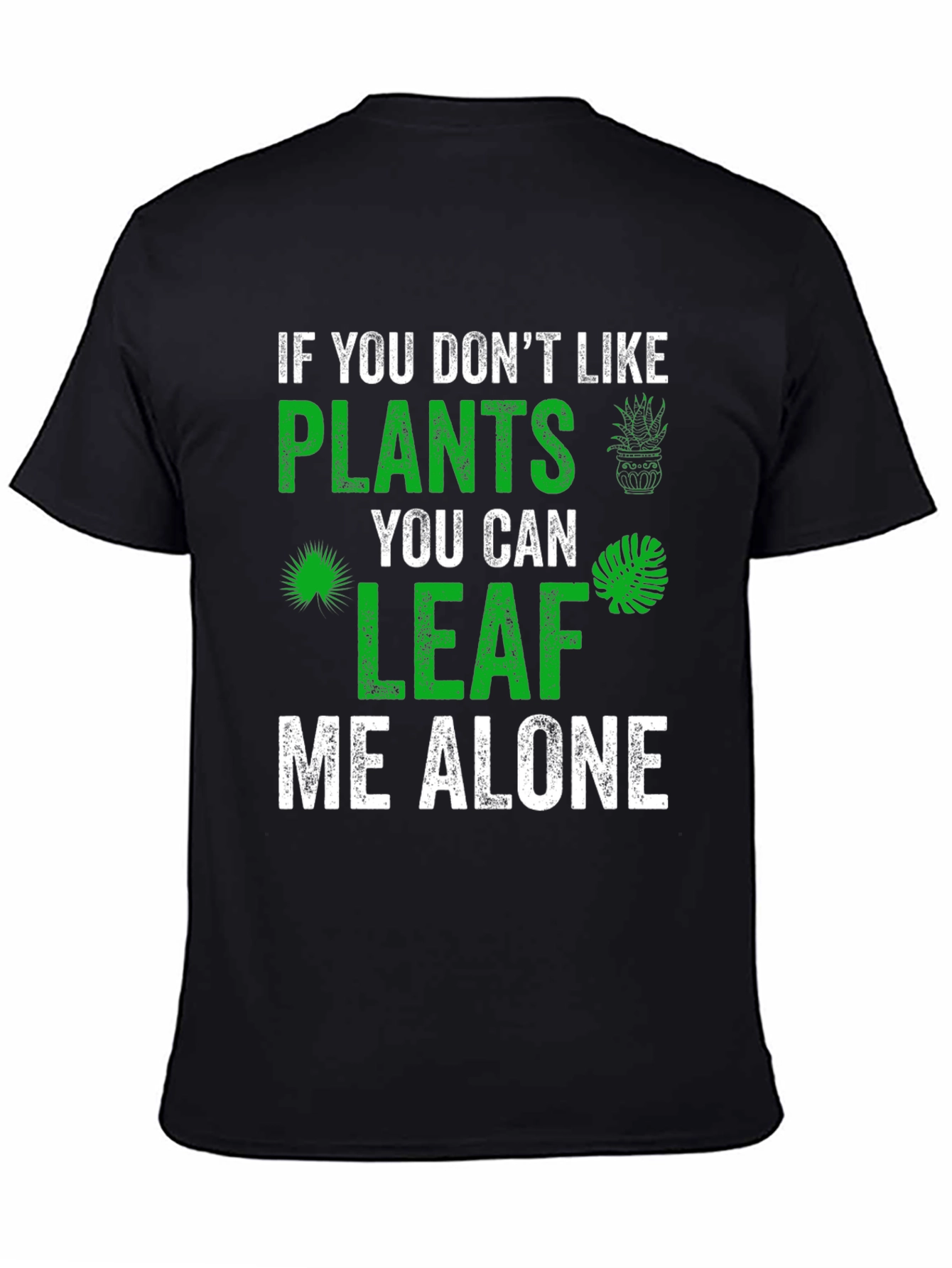 Black Plant Lover Graphic Tee - Leaf Me Alone view 4