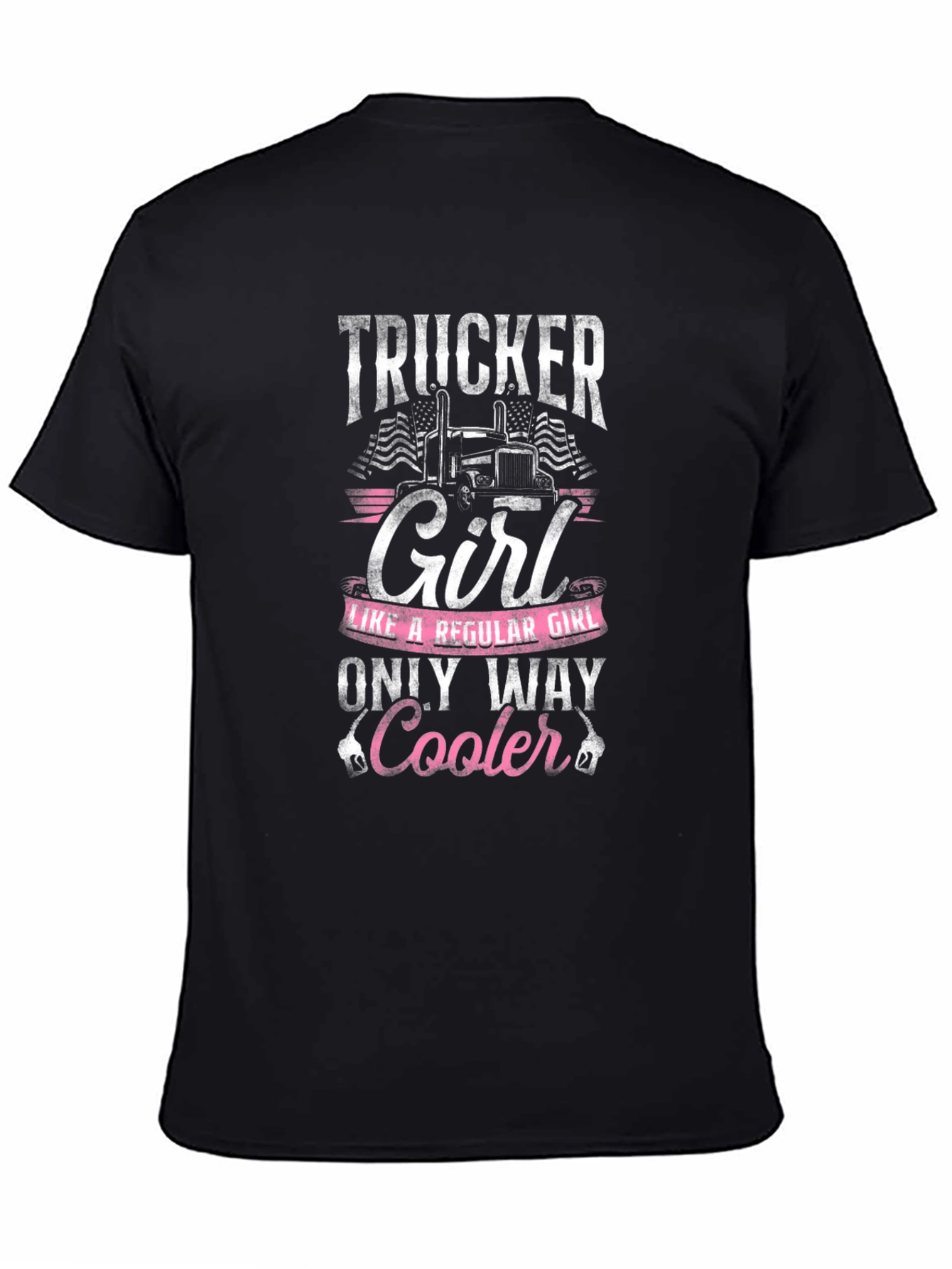 Black Trucker Girl T-Shirt - Only Way Cooler! view 4