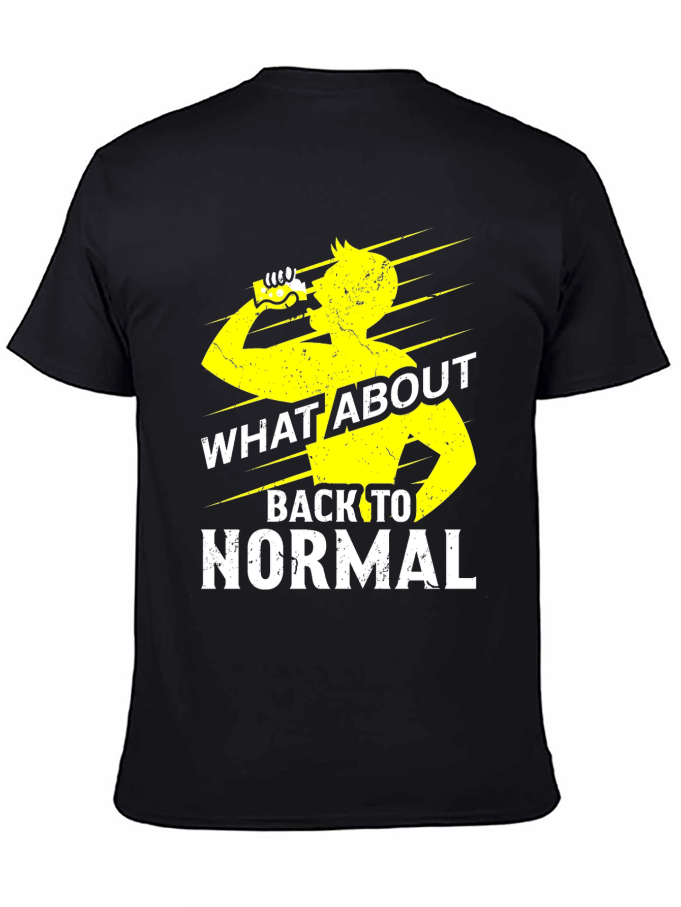 Black What About Back To Normal Graphic Tee view 4