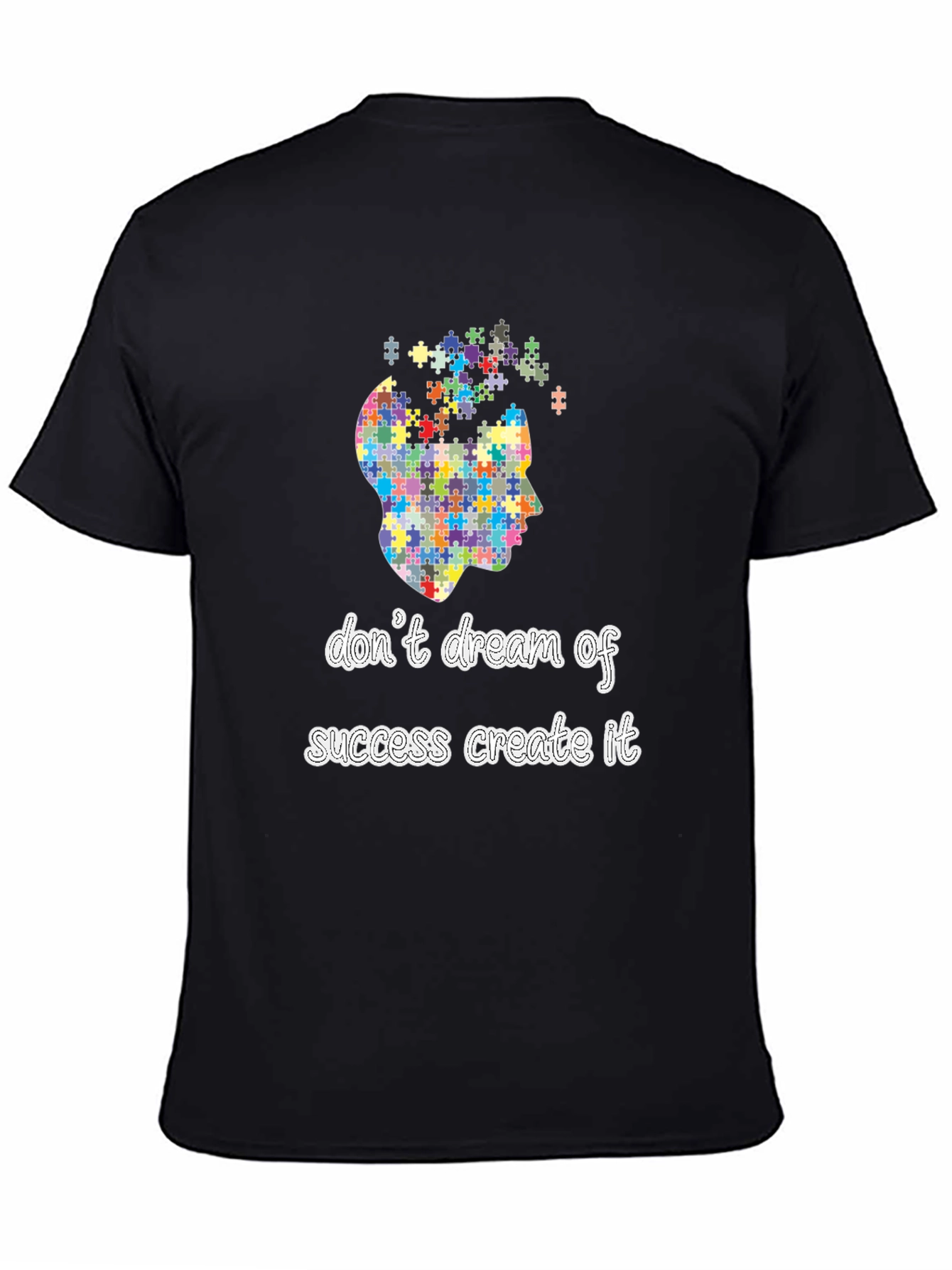 Black Inspirational Puzzle Piece Mindset Black T-Shirt view 4