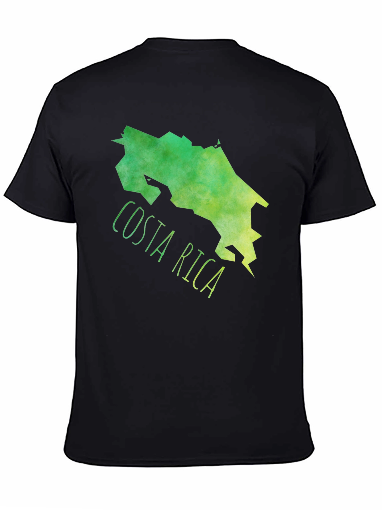 Black Costa Rica Map Graphic Tee - Black Cotton T-Shirt view 4