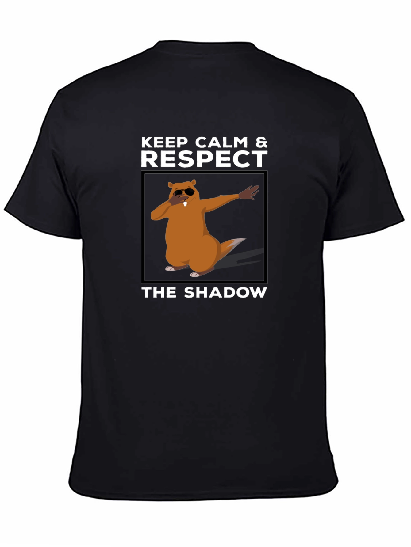 Black Keep Calm & Respect The Shadow T-Shirt view 4