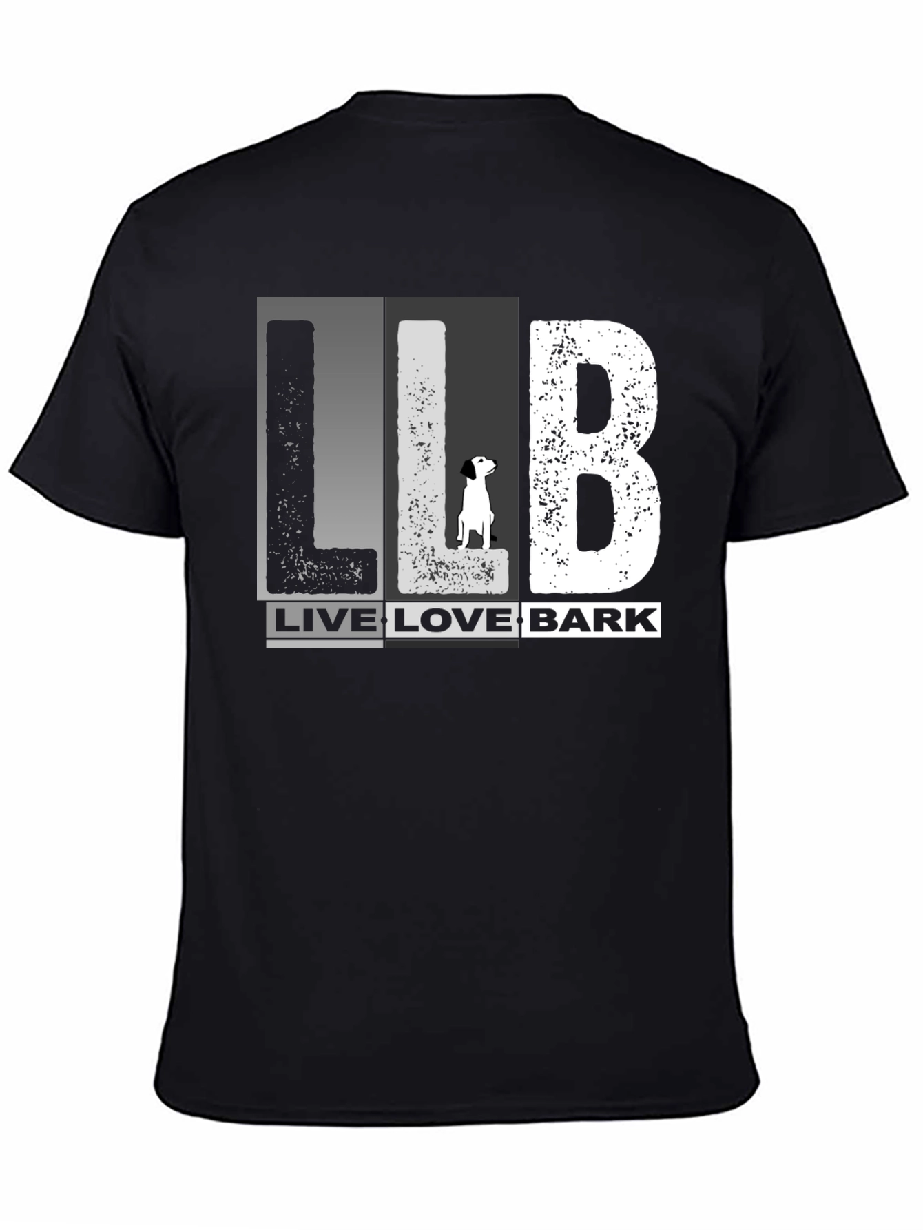 Black Live Love Bark Dog Graphic Tee - Black Cotton Blend view 4