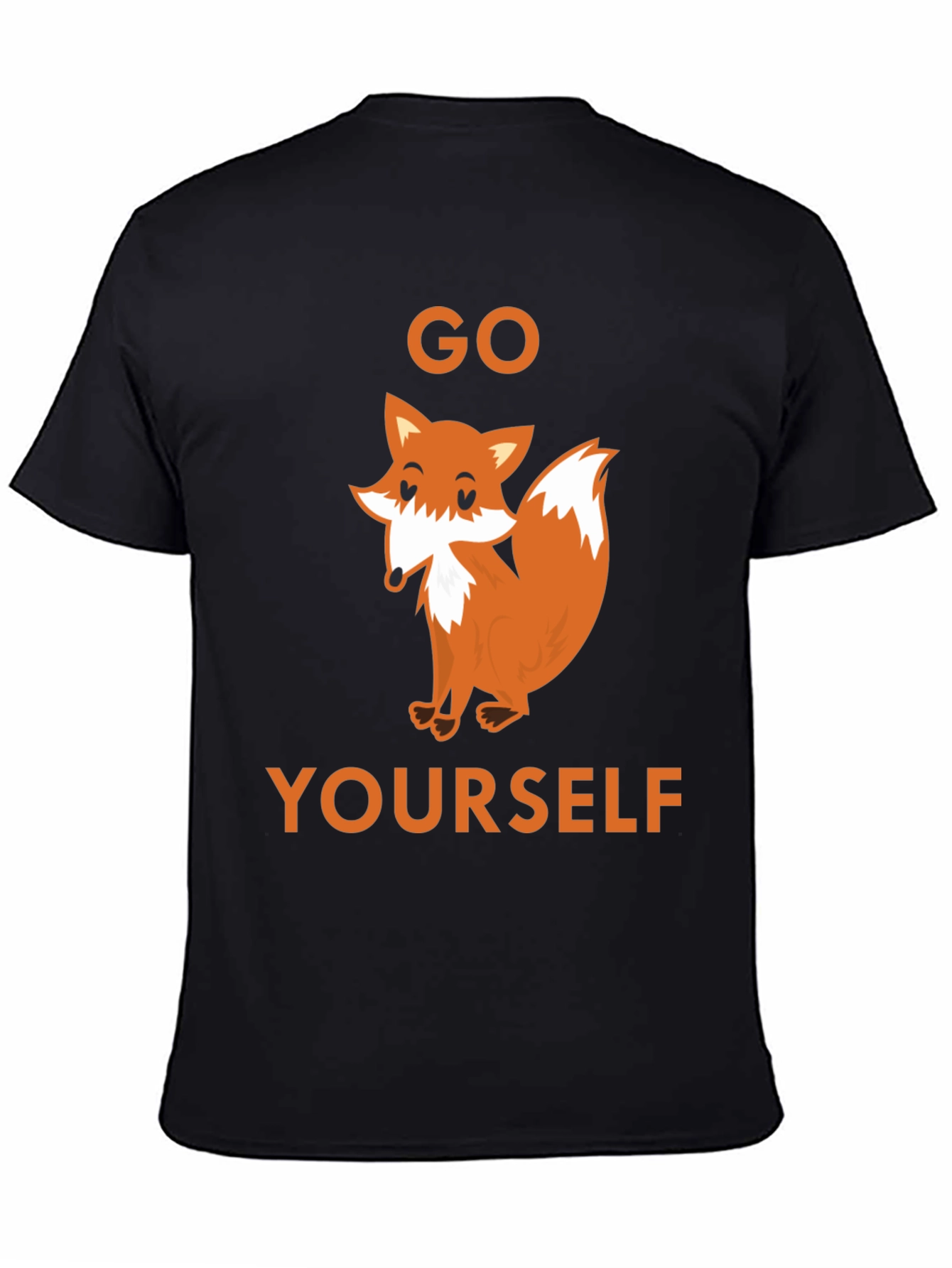 Black Go Fox Yourself Funny Graphic Tee - Black Cotton T-Shirt view 4