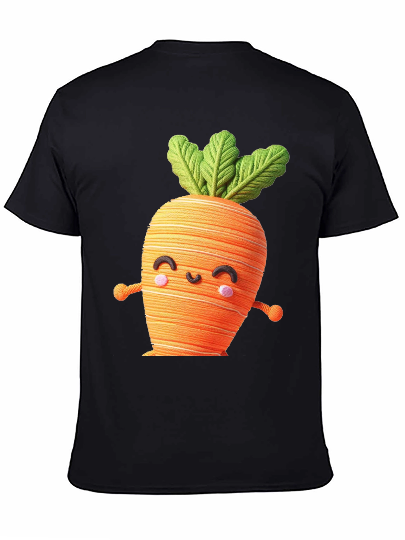 Black Cute Carrot Graphic Tee view 4