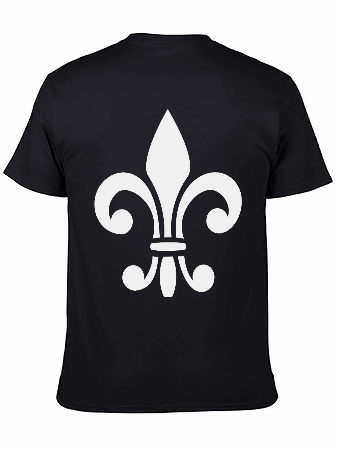Black Fleur-de-lis Graphic T-Shirt | Casual Black Tee view 4