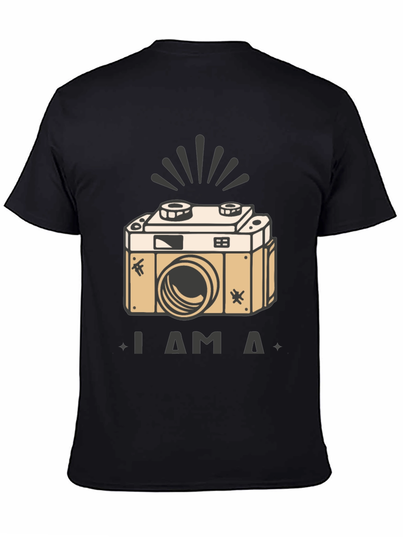 Black Vintage Camera T-Shirt - "I am a Camera" view 4