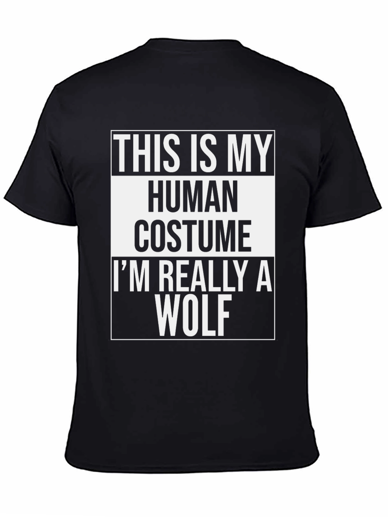 Black Human Costume Wolf T-Shirt view 4
