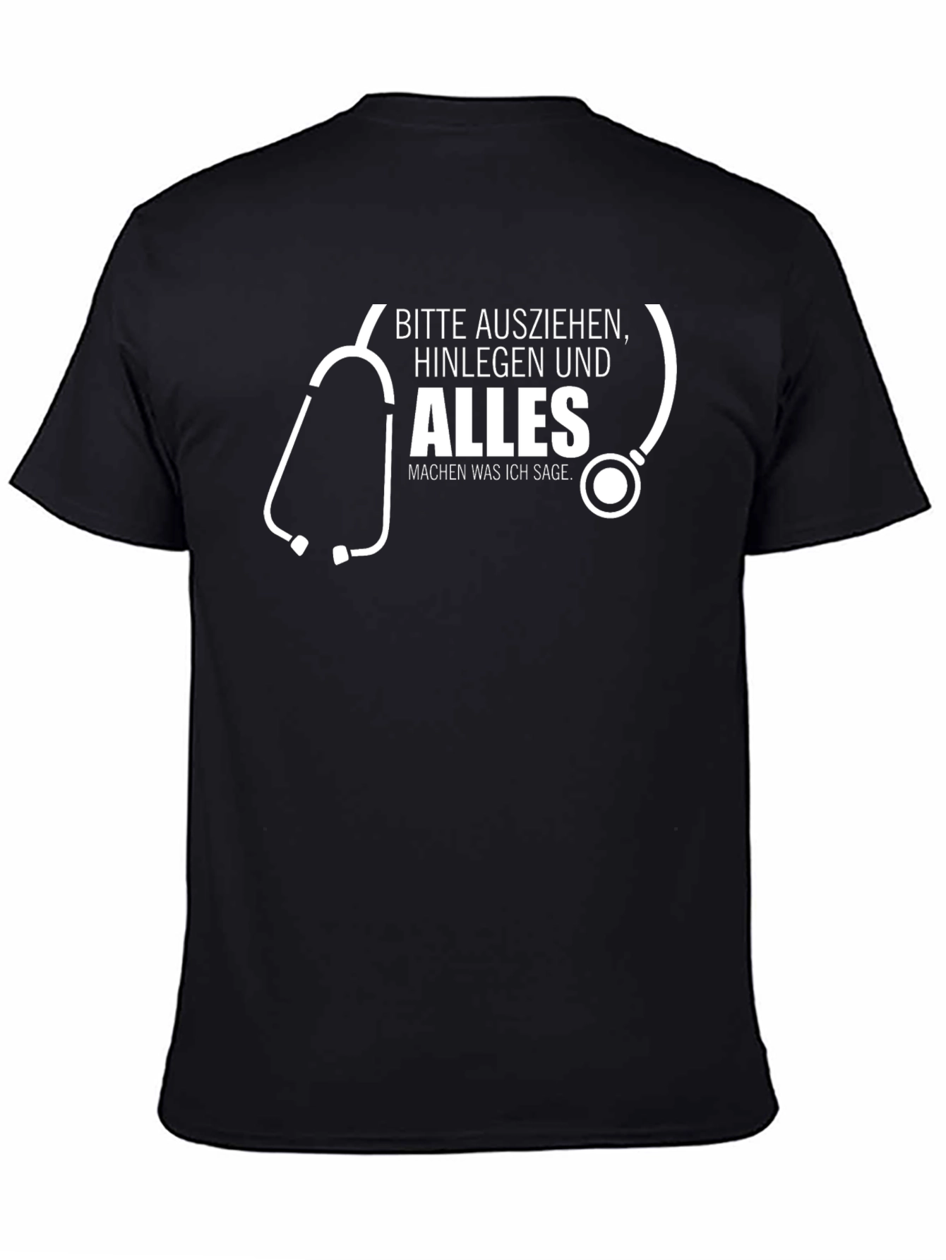 Black Funny Doctor's Order T-Shirt - German Humor view 4