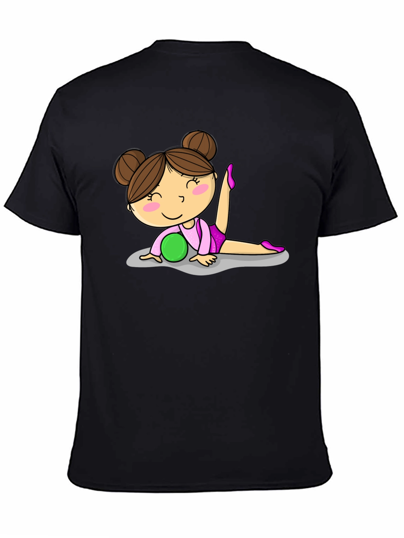 Gymnast Girl Graphic Tee - Black Cotton T-Shirt - 4