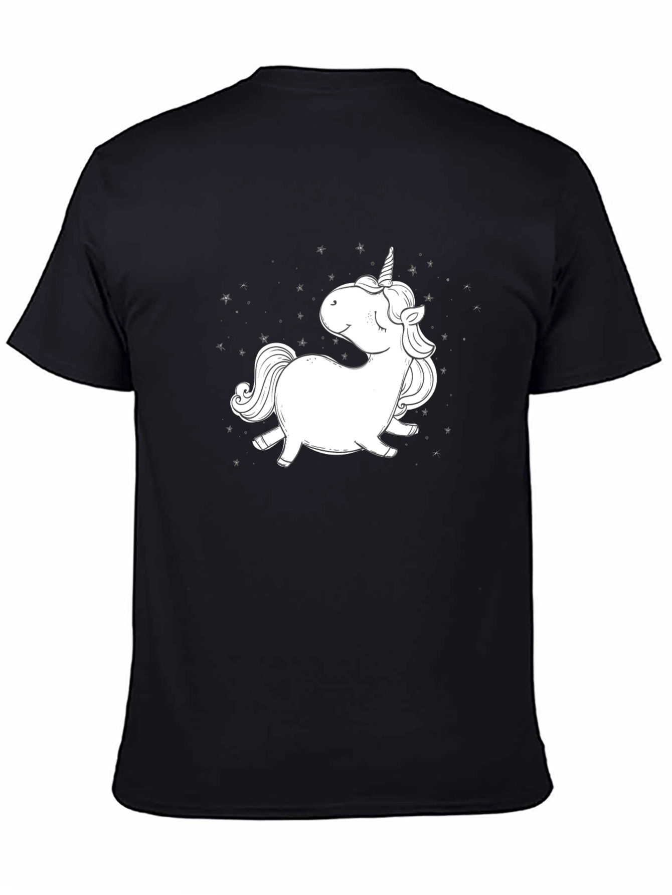 Black Unicorn Graphic T-Shirt - Black, Casual Style view 4
