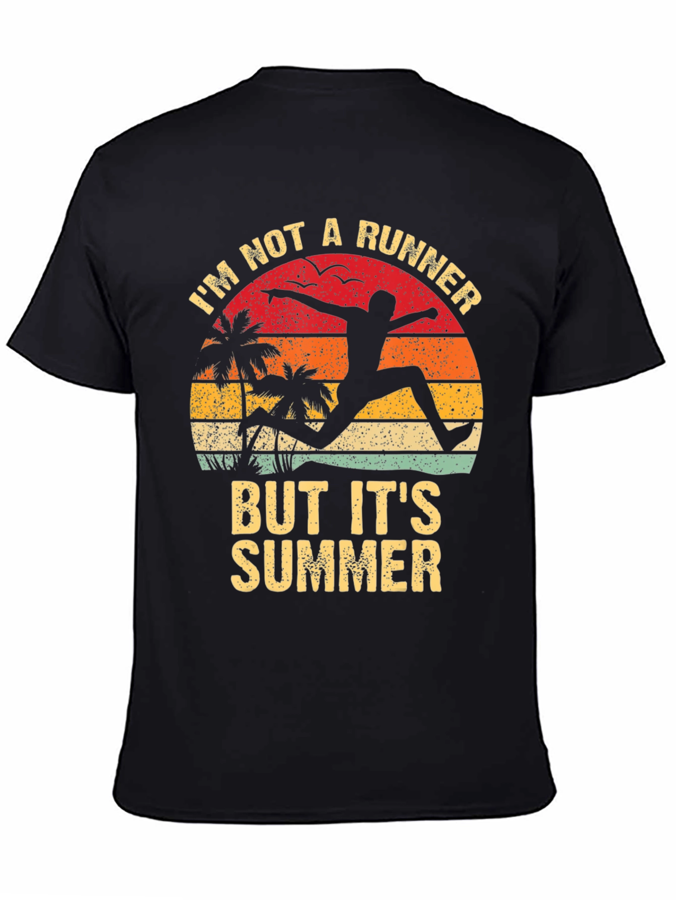 Black I'm Not A Runner But It's Summer Graphic Tee view 4