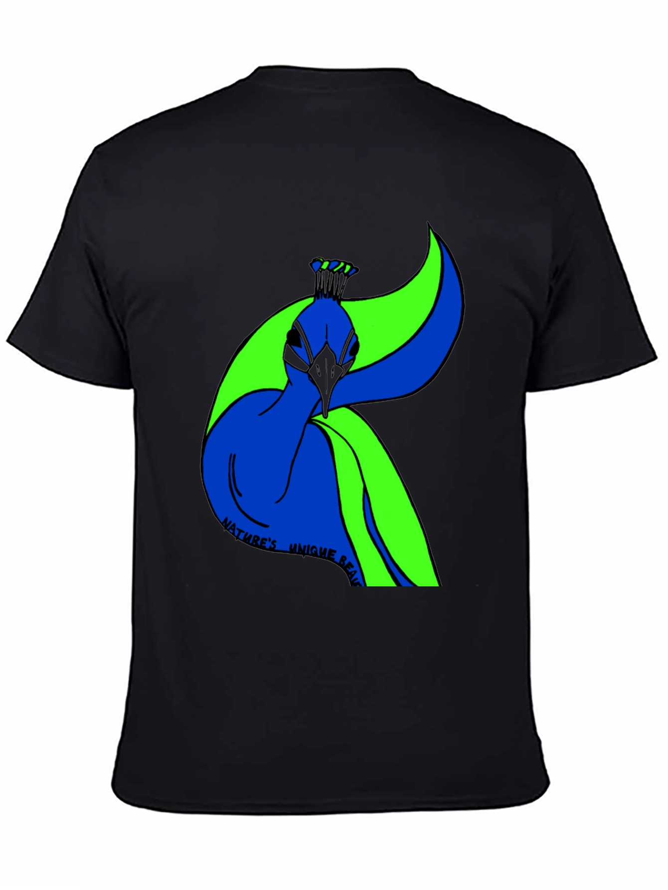Black Nature's Beauty Peacock Graphic Tee view 4