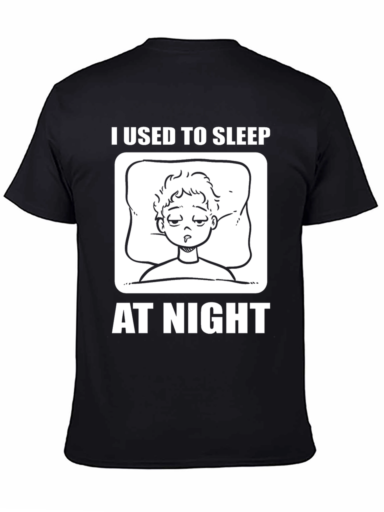 Black I Used to Sleep at Night Graphic T-Shirt - Black Cotton view 4