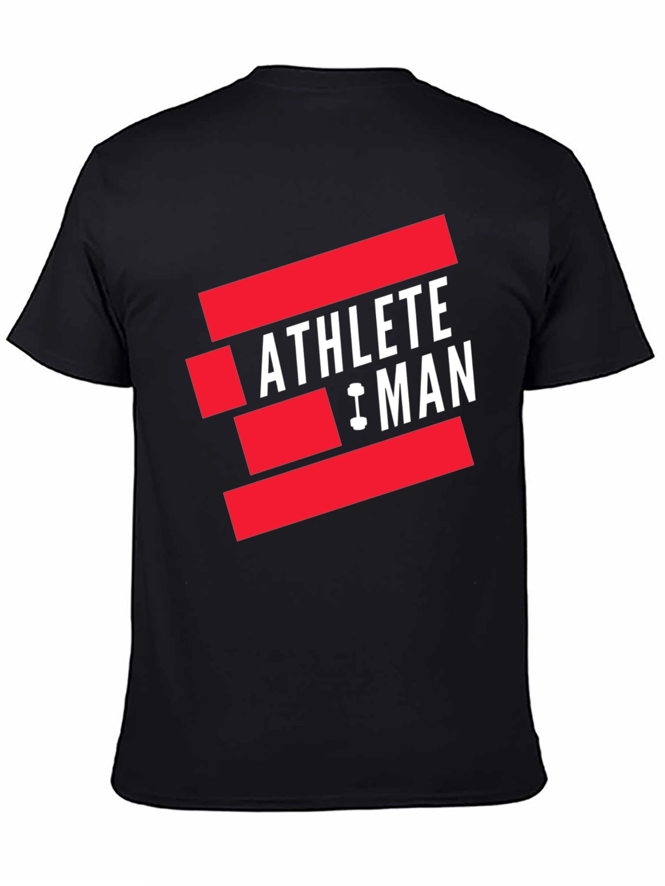 Black Athlete Man Graphic T-Shirt - Black view 4