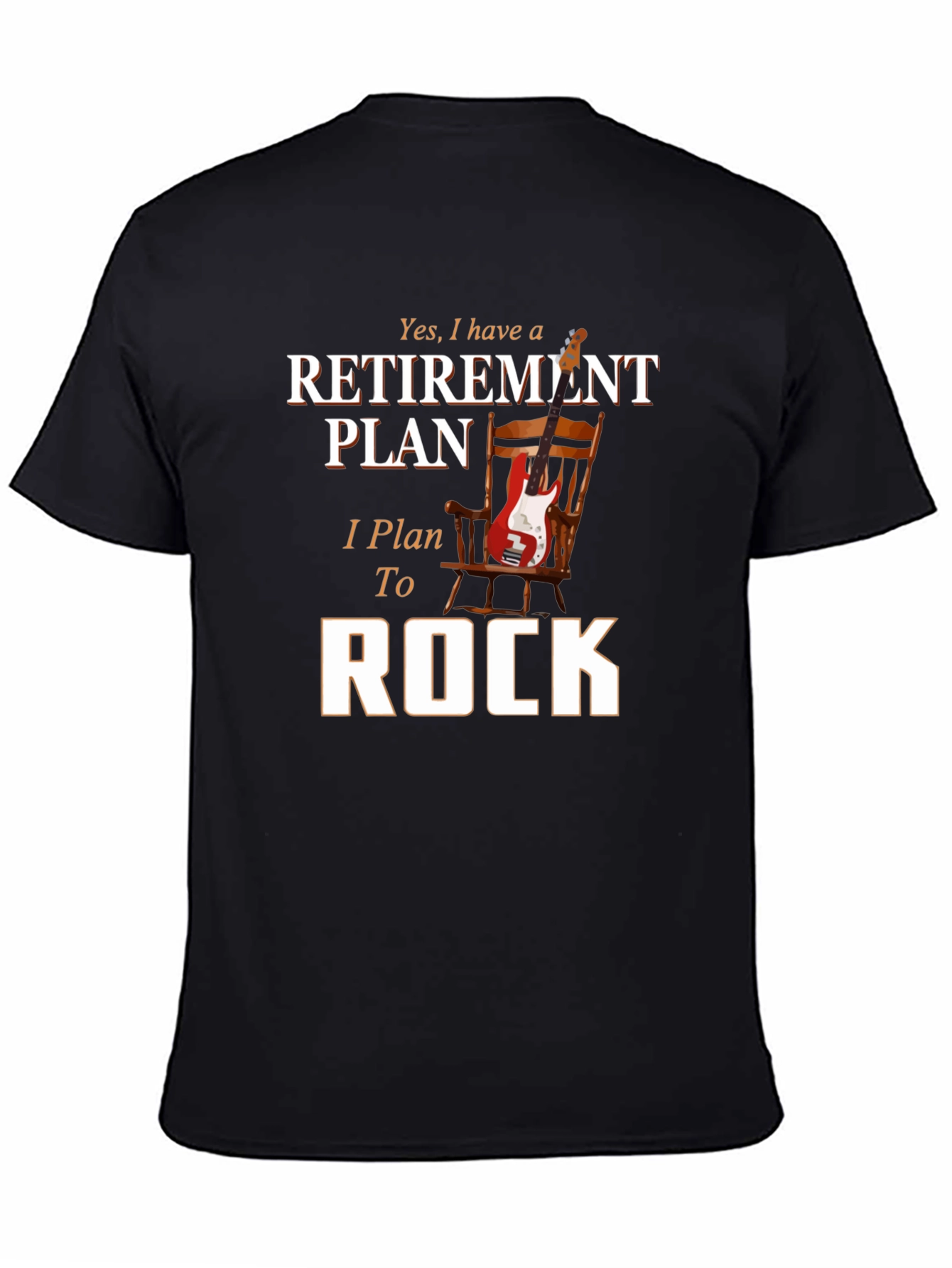 Black Retirement Plan Rock T-Shirt view 4